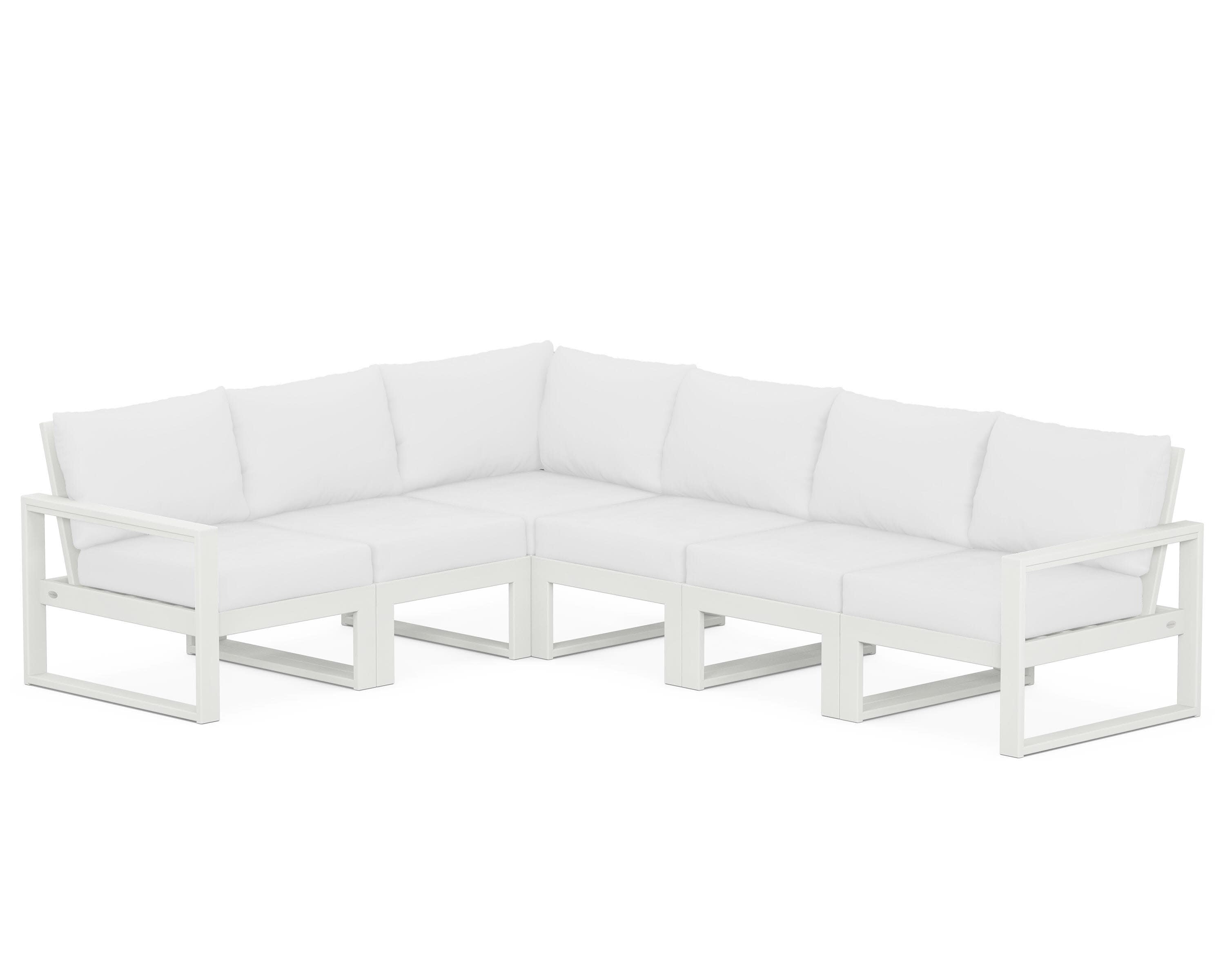 EDGE 6-Piece Modular Deep Seating Set in Vintage White / Natural
