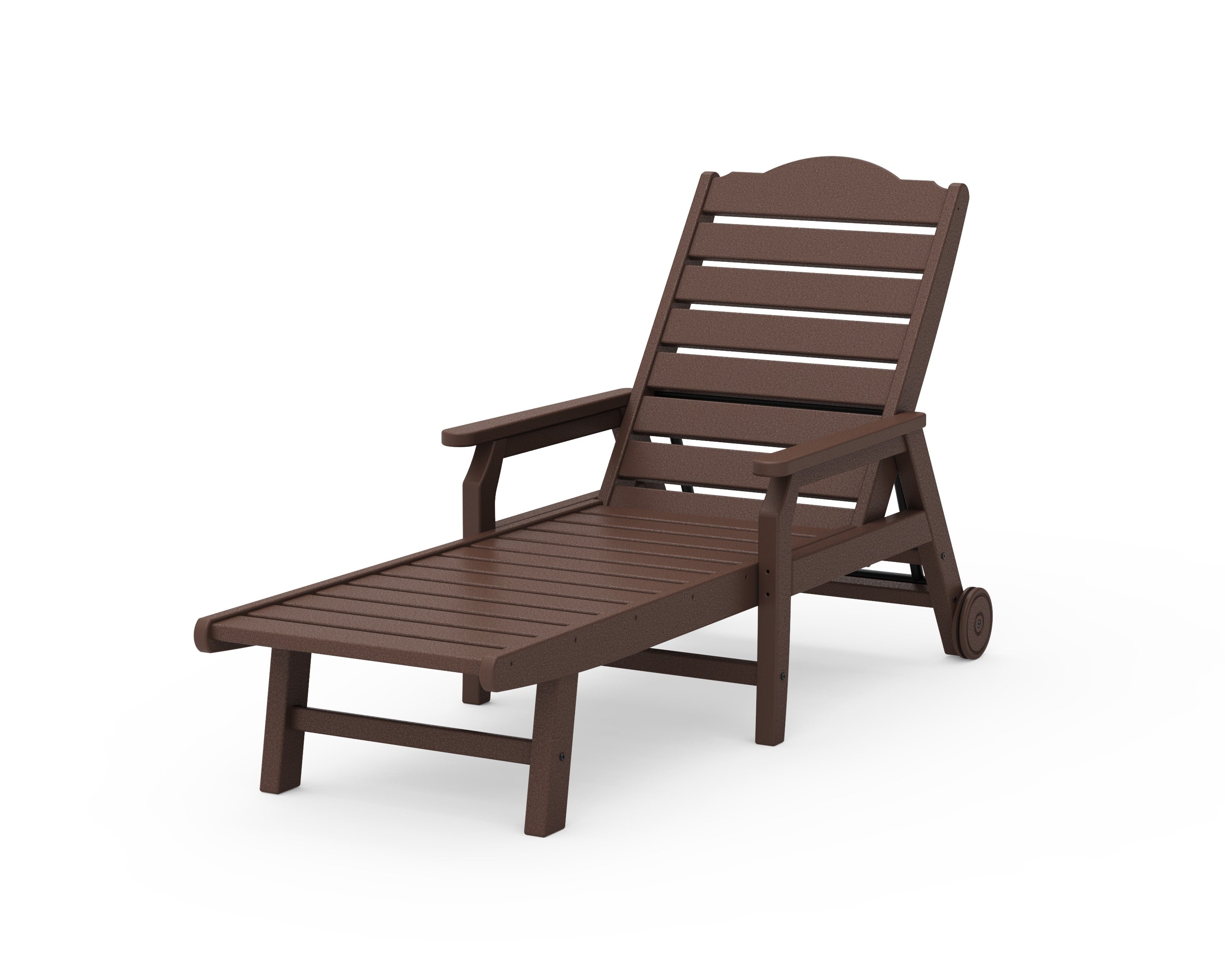 Savannah Chaise with Arms and Wheels in Mahogany