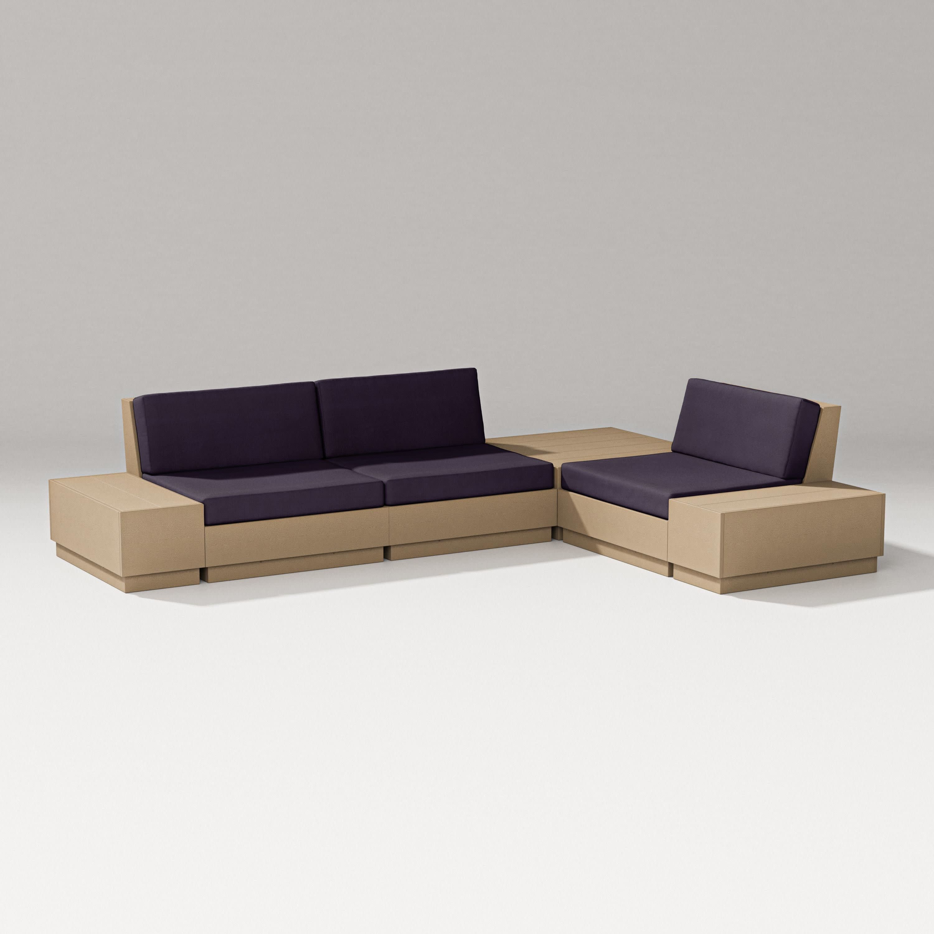 Elevate 6-Piece Corner Sectional in Vintage Sahara / Navy Linen