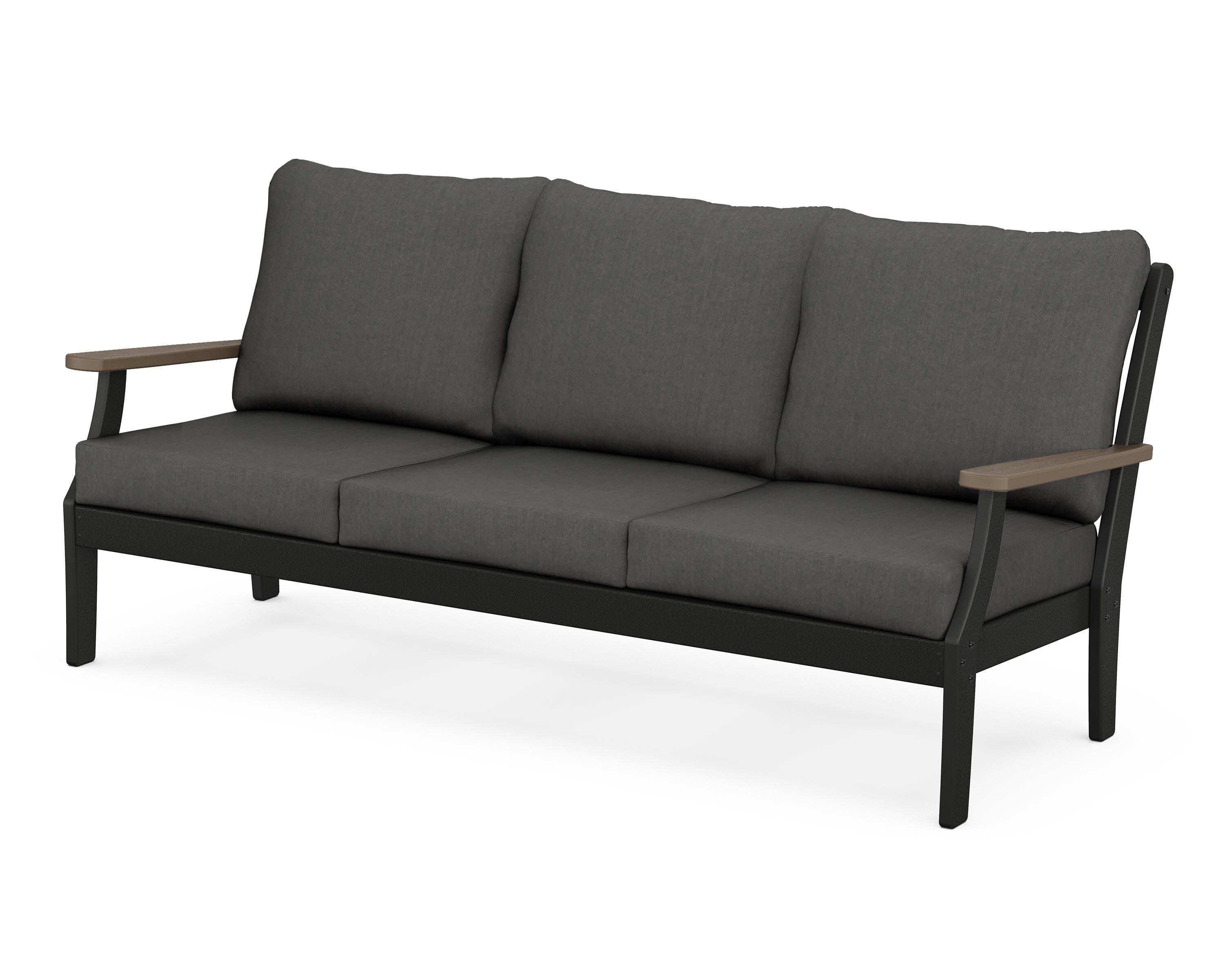 Braxton Deep Seating Sofa in Black / Kona / Spectrum Carbon
