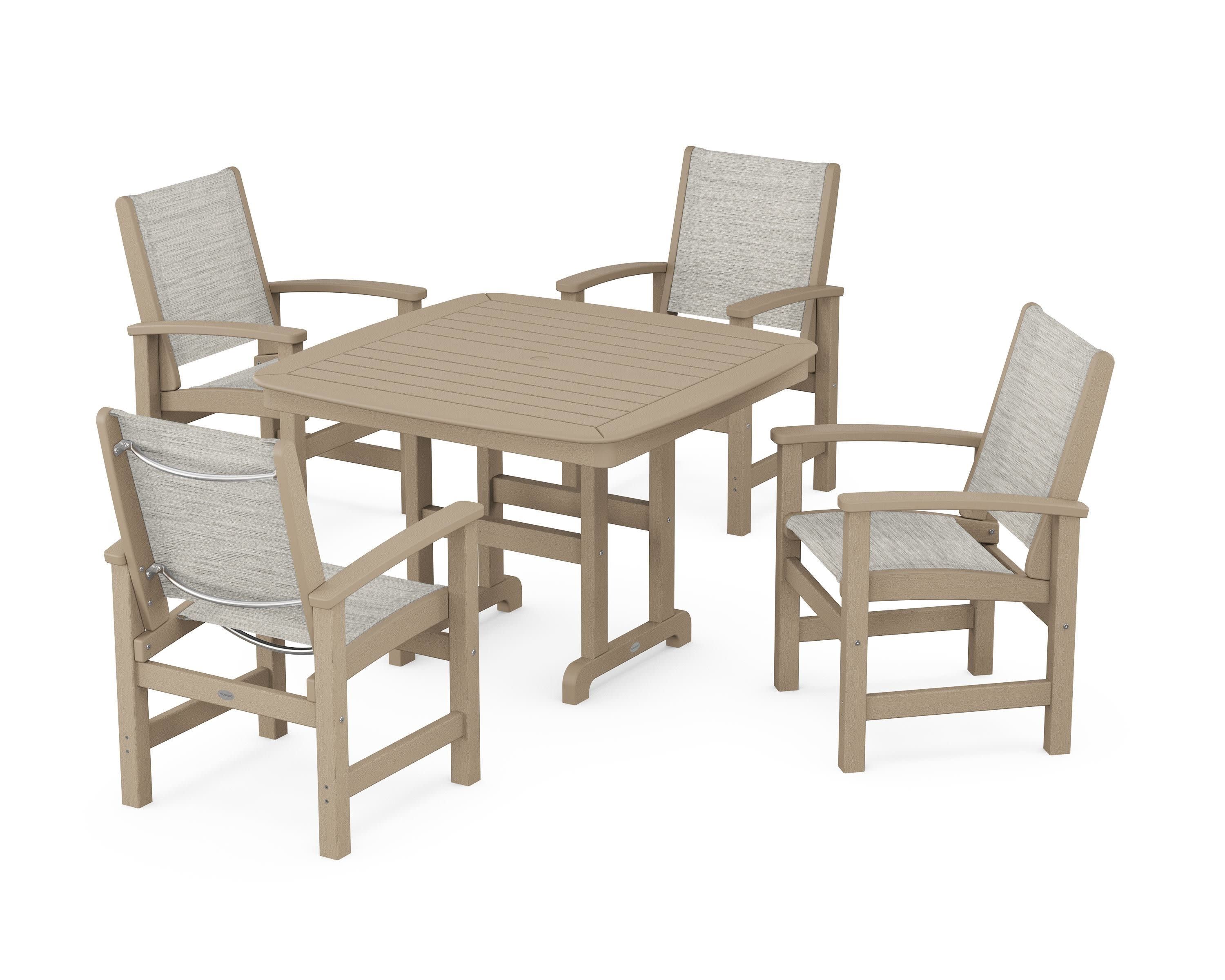 Coastal 5-Piece Dining Set in Vintage Sahara / Birch Sling