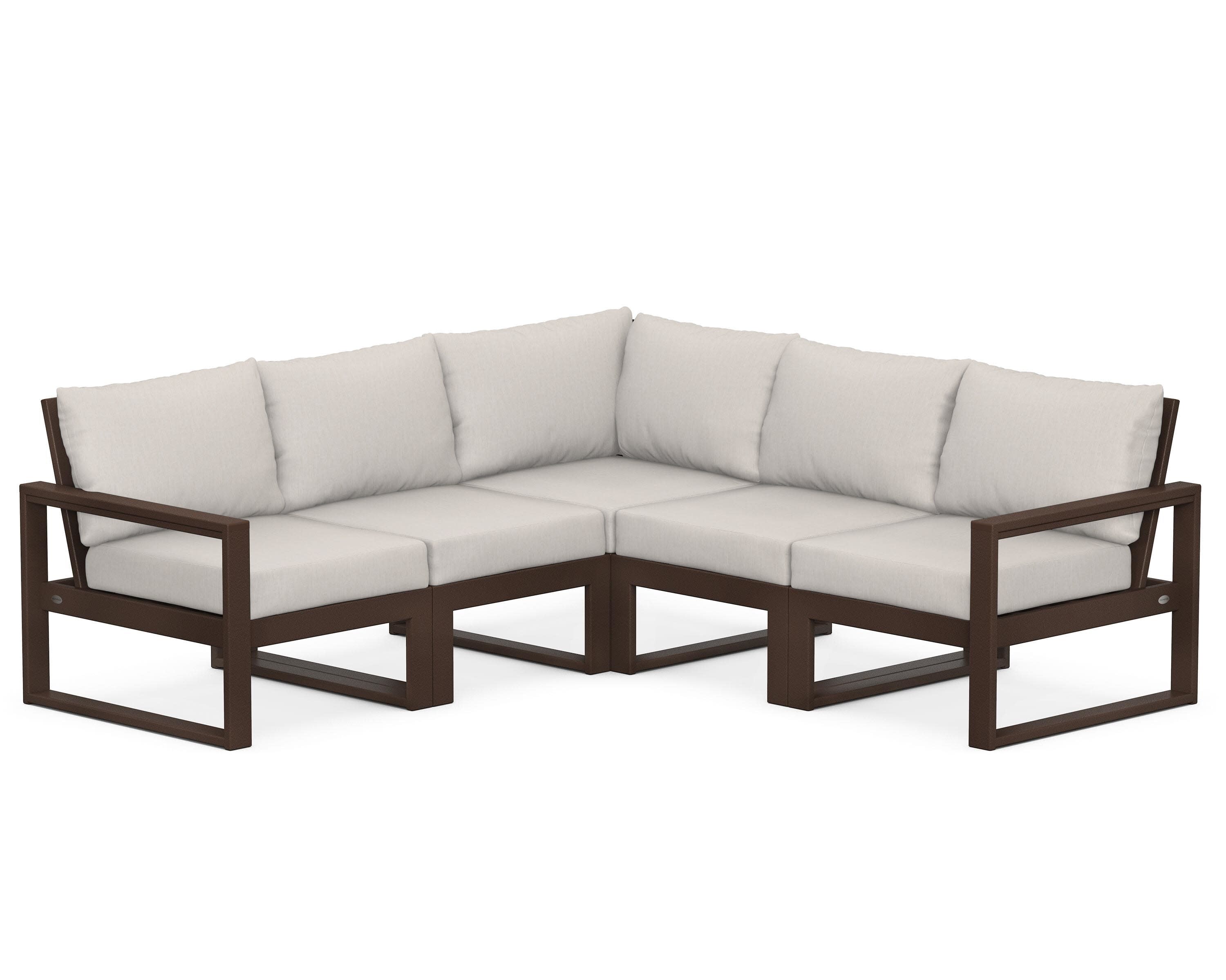 EDGE 5-Piece Modular Deep Seating Set in Mahogany / Cast Ash