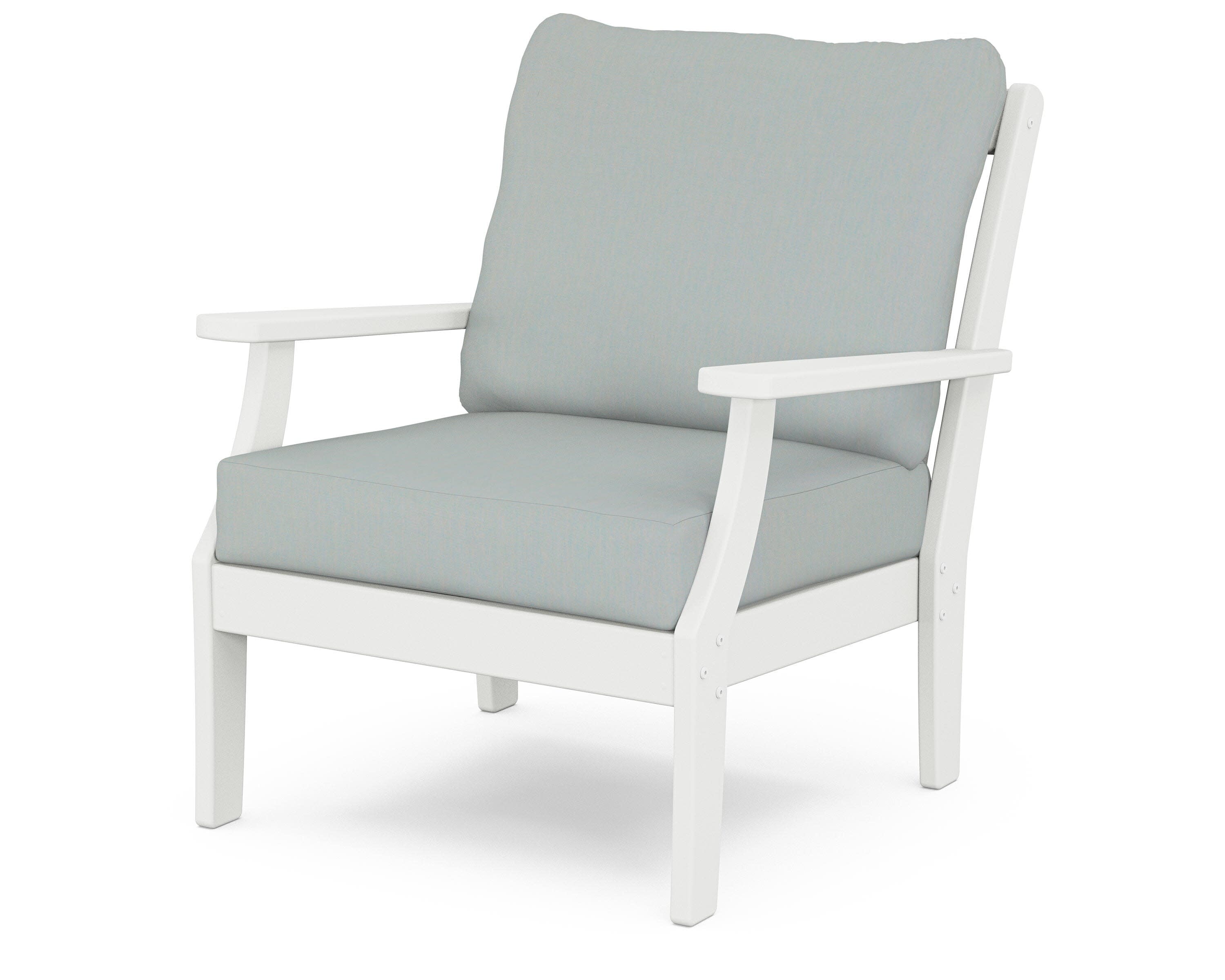 Braxton Deep Seating Chair in White / Spa