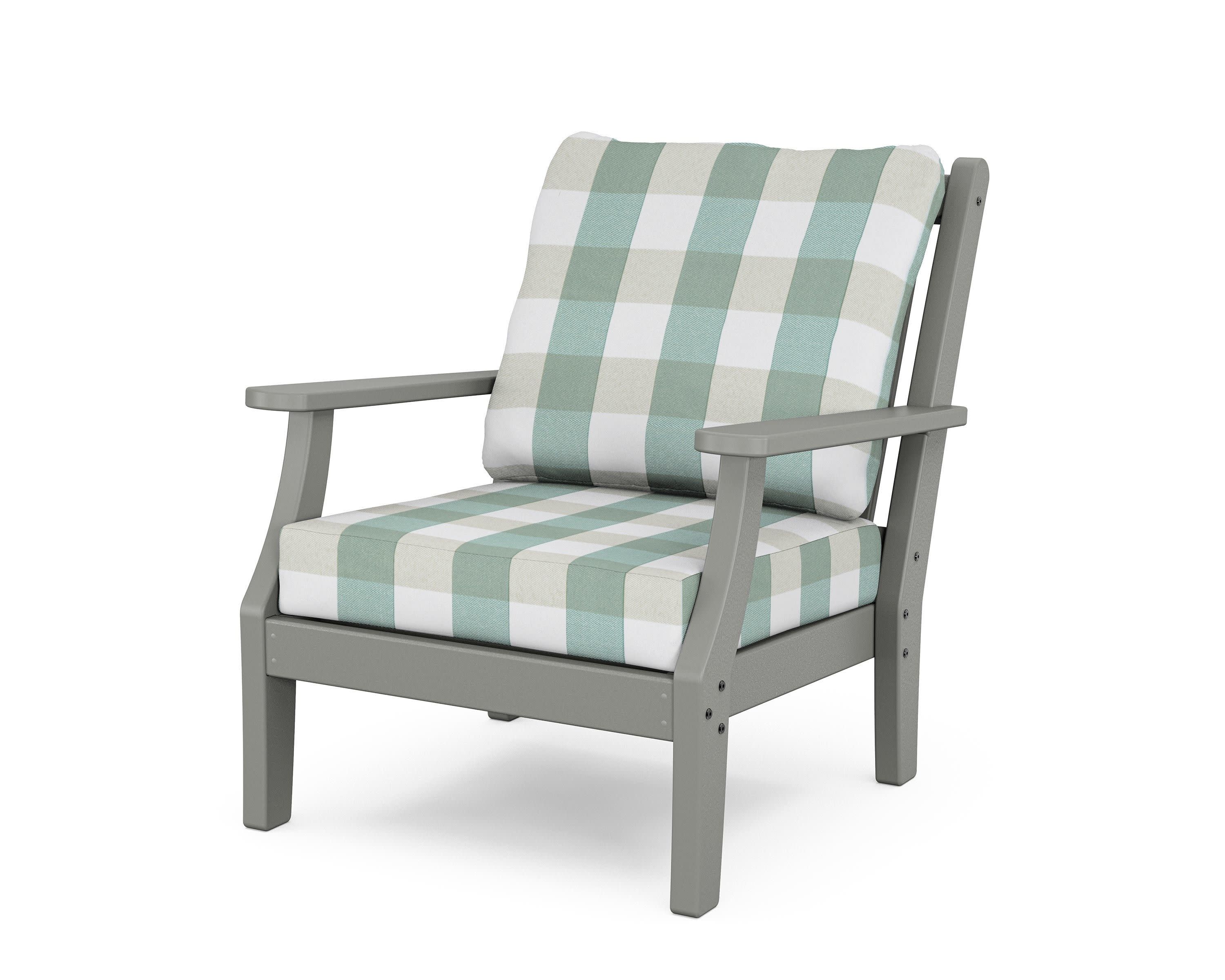 Wovendale Deep Seating Chair in Slate Grey / Buffalo Plaid Glacier Spa