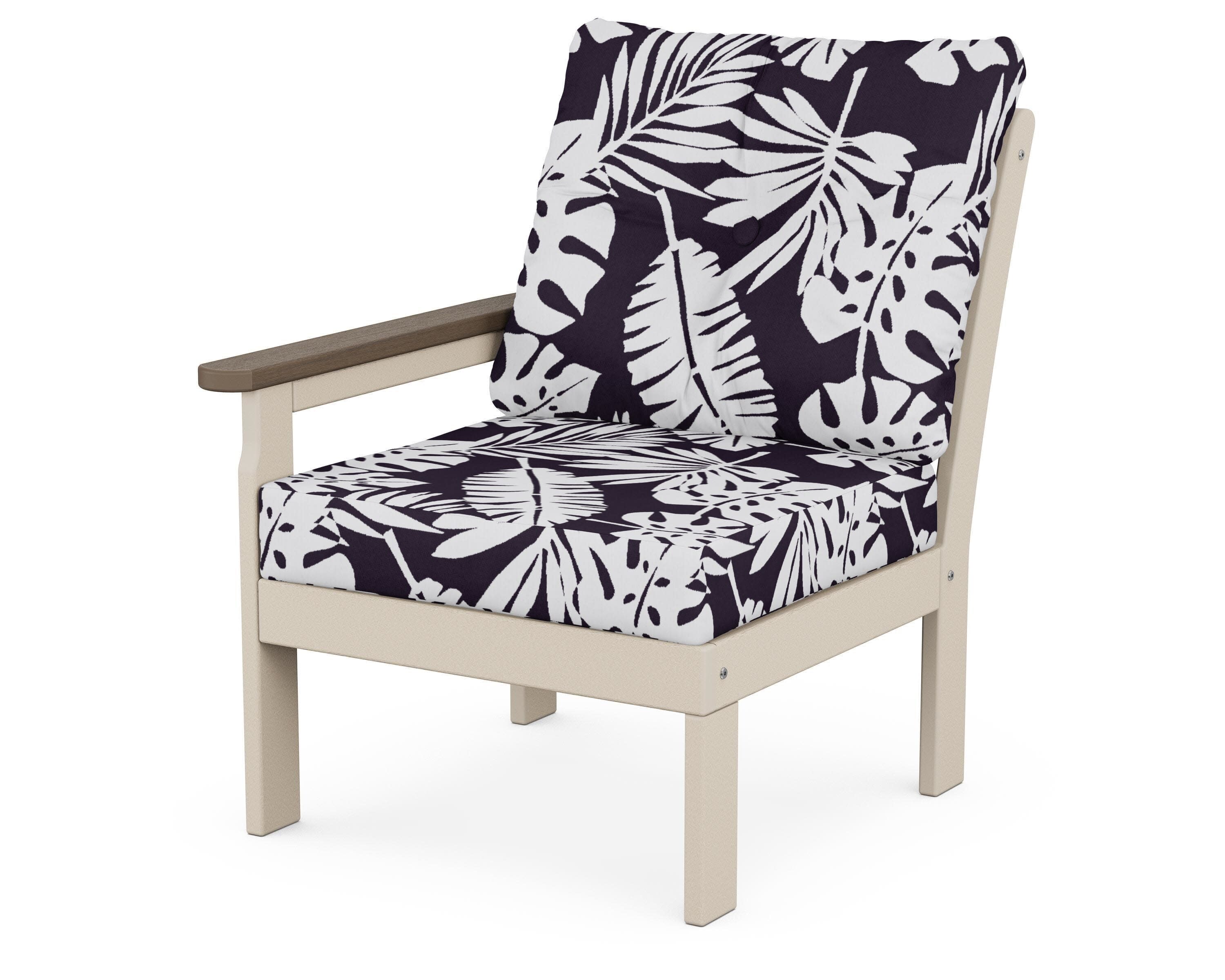 Vineyard Modular Left Arm Chair in Sand / Kona / Leaf Navy