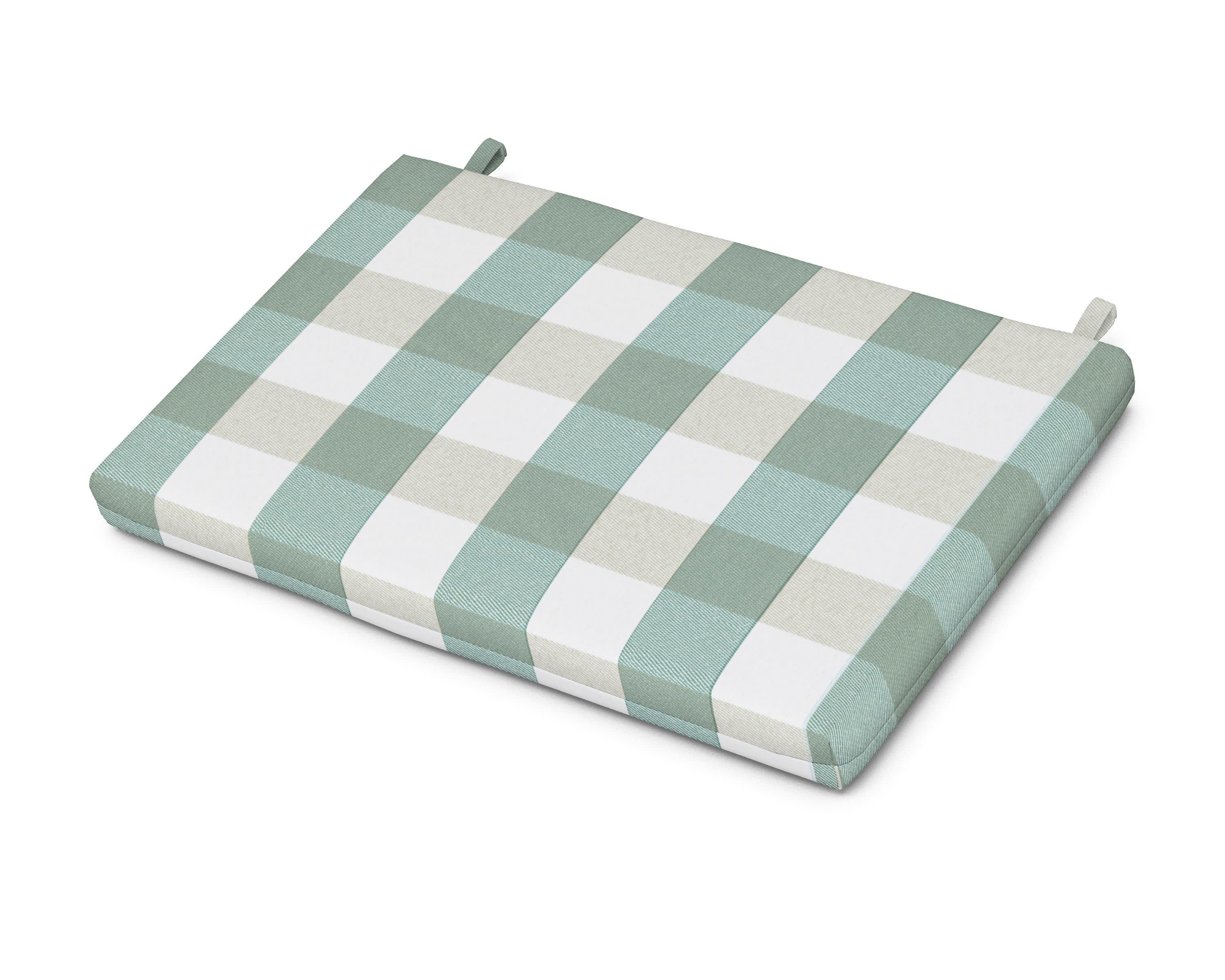 Eastport Lounge Chair Cushion in Buffalo Plaid Glacier Spa