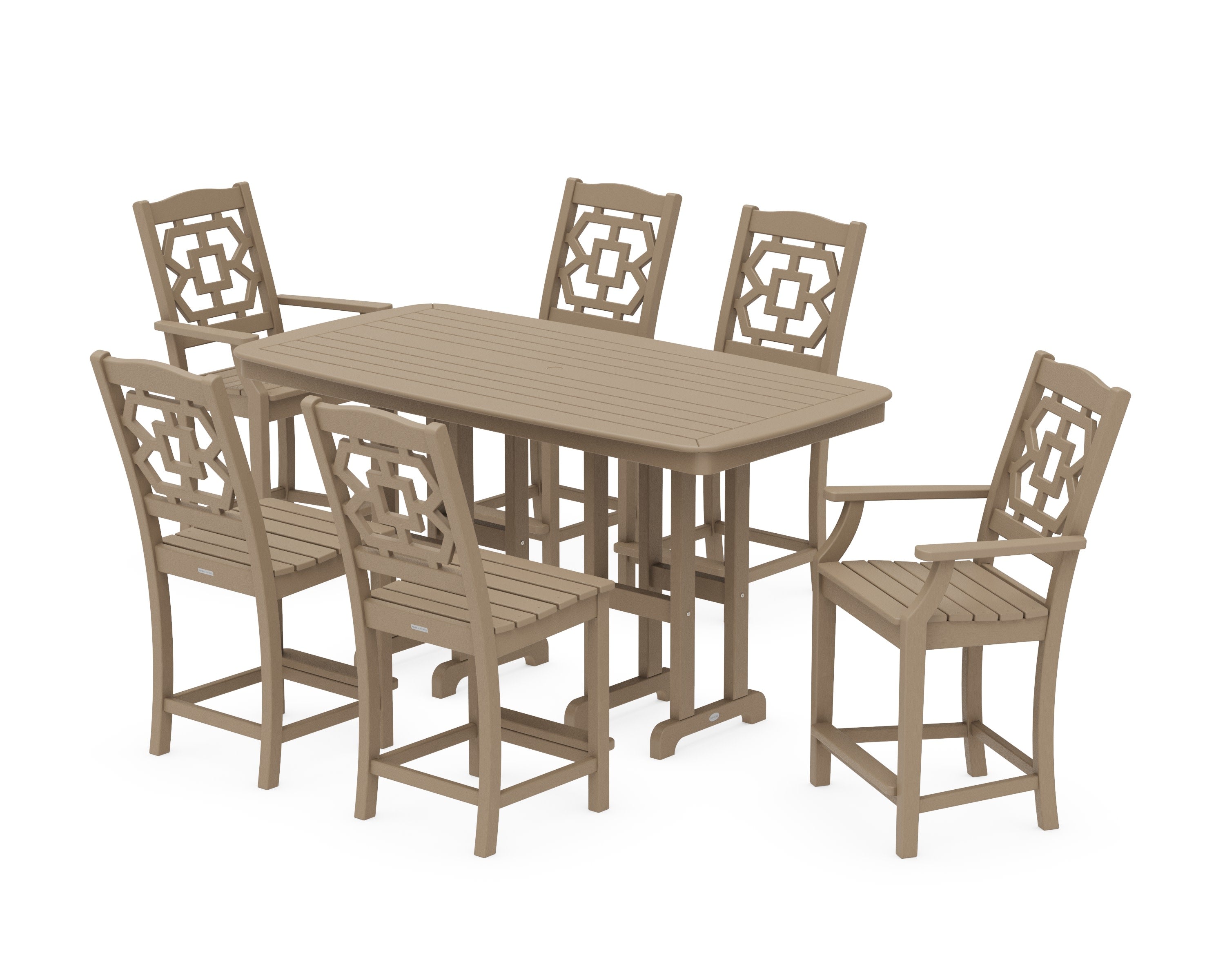 Chinoiserie 7-Piece Counter Set in Vintage Sahara