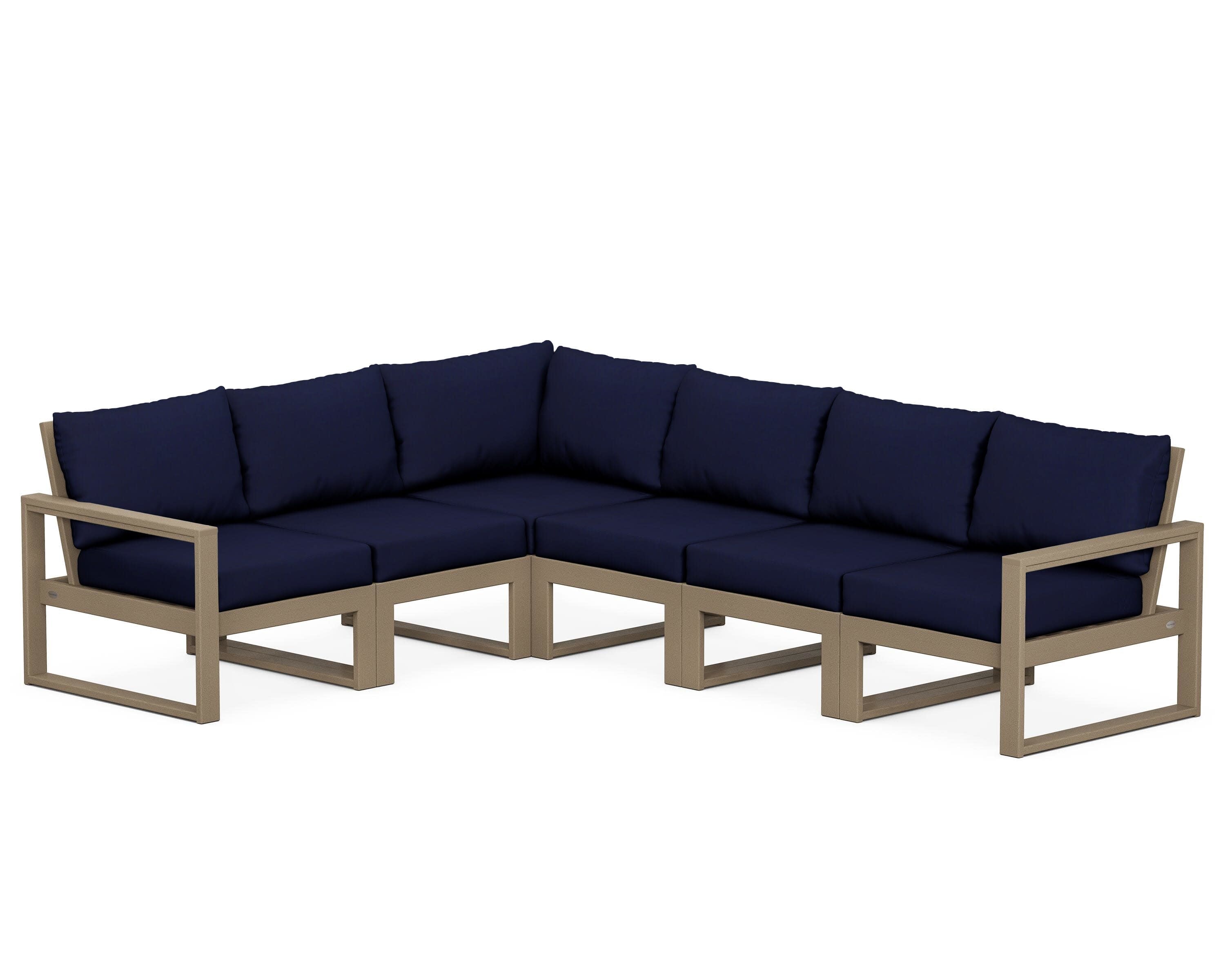 EDGE 6-Piece Modular Deep Seating Set in Vintage Sahara / Navy