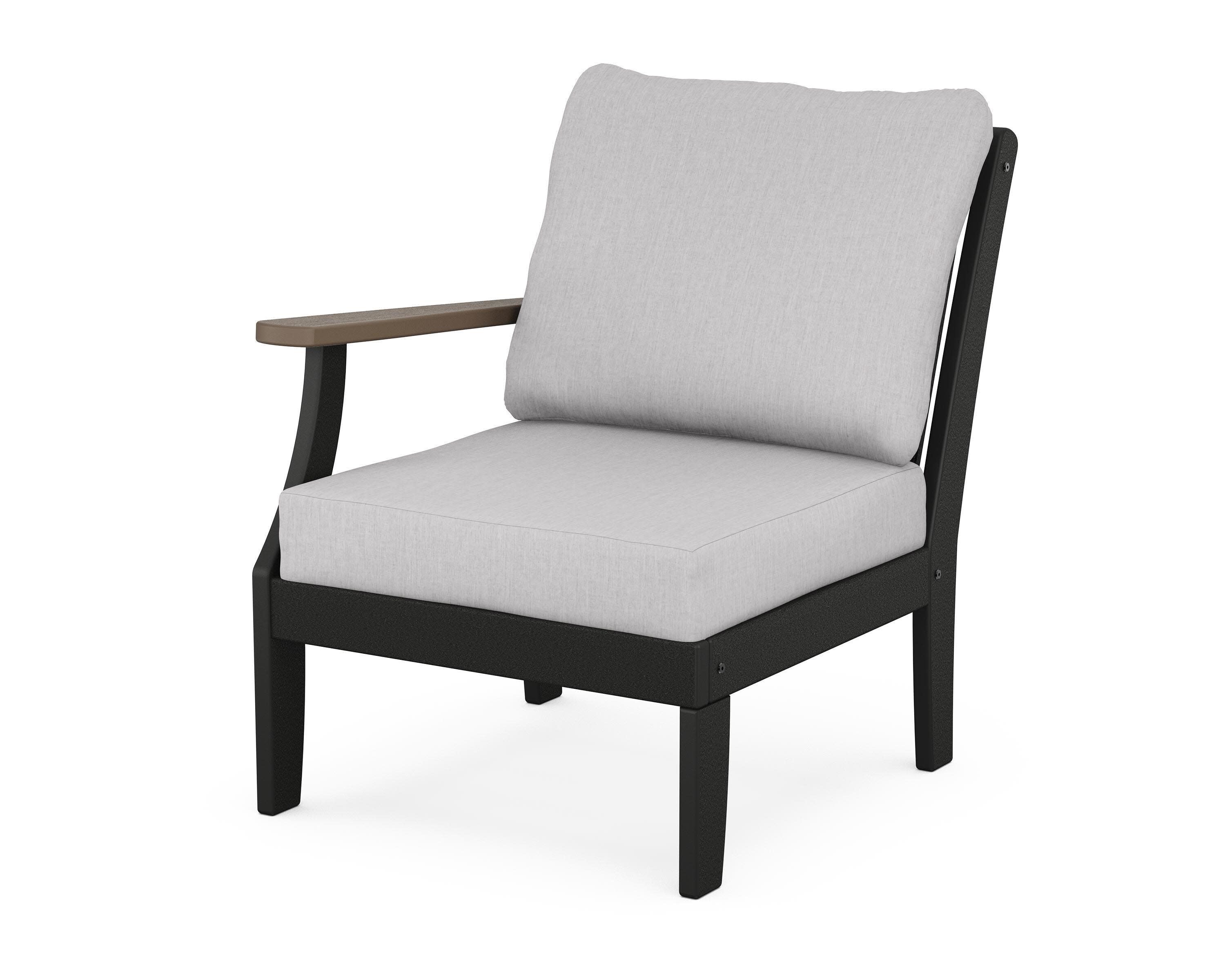 Braxton Modular Left Arm Chair in Black / Kona / Granite
