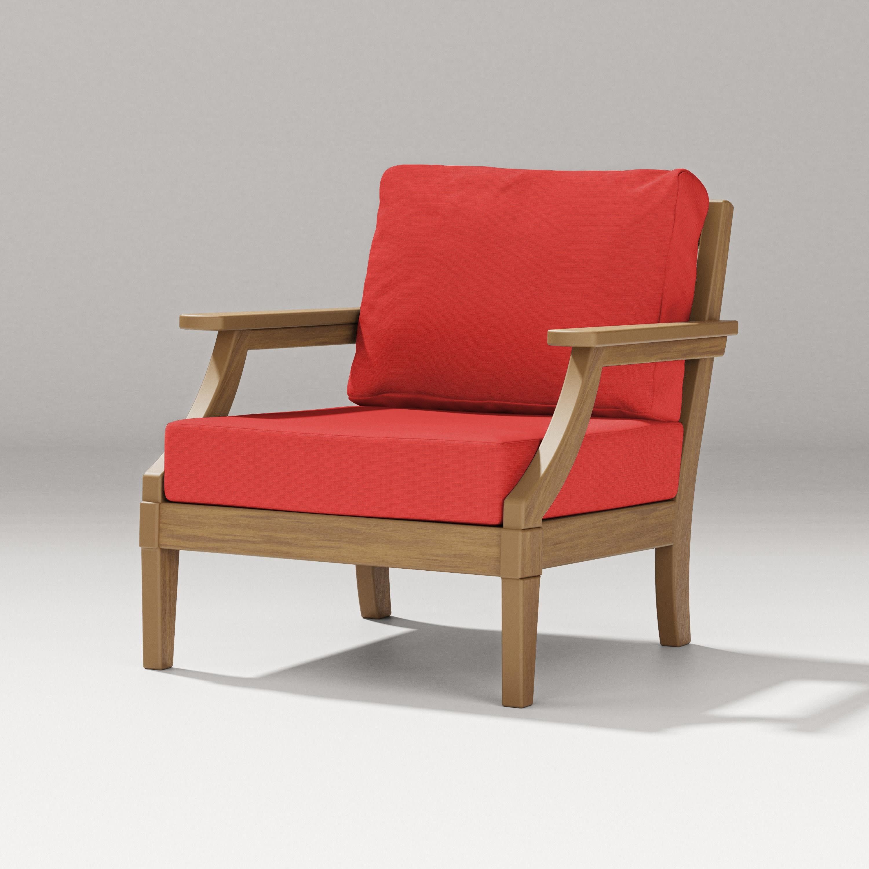 Estate Lounge Chair in Natural / Crimson Linen