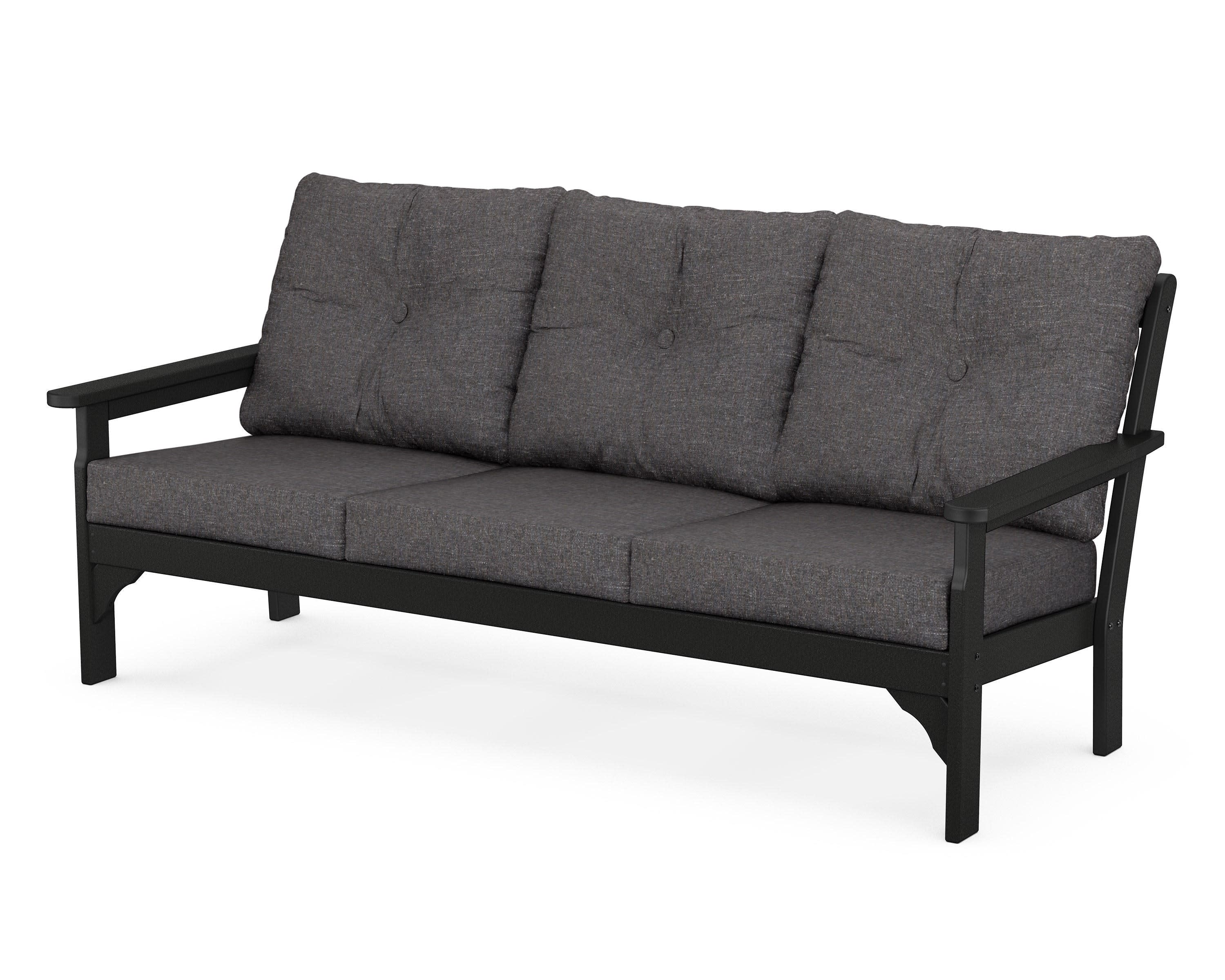 Vineyard Deep Seating Sofa in Black / Ash Charcoal