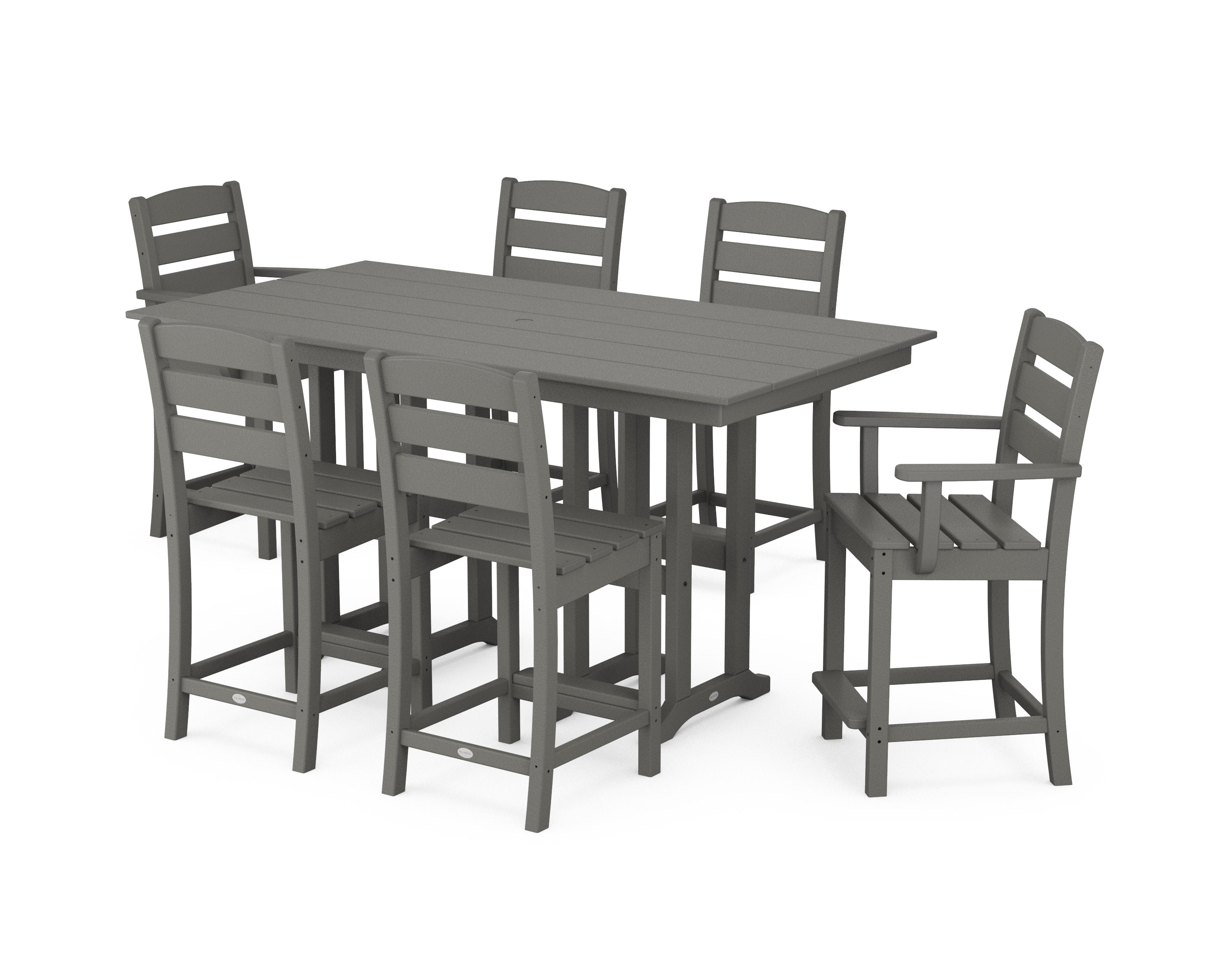 Lakeside 7-Piece Counter Set in Slate Grey