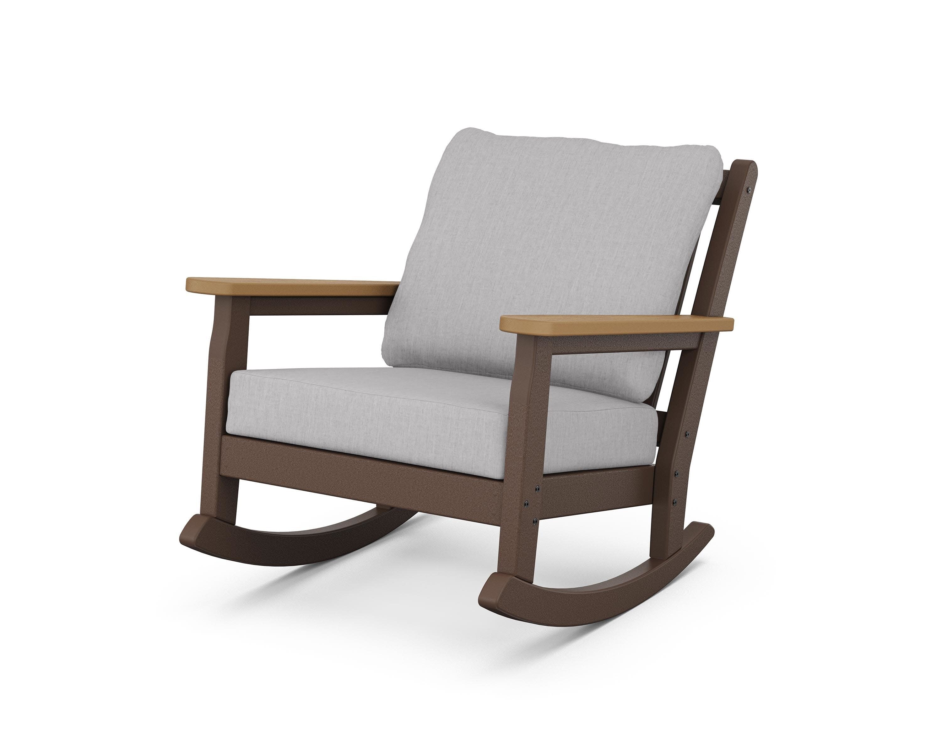 Chippendale Deep Seating Rocking Chair in Mahogany / Natural / Granite