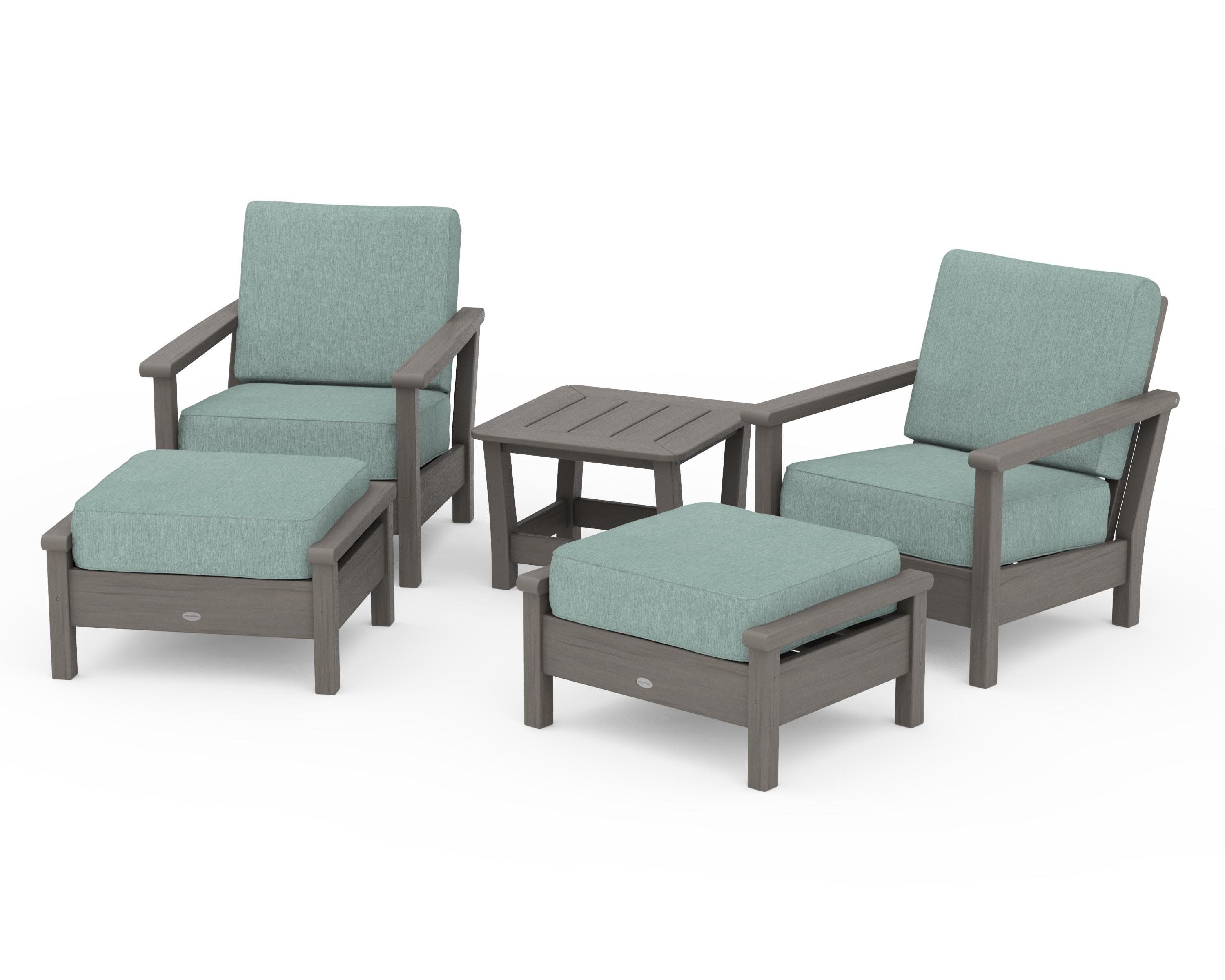 Harbour 5-Piece Deep Seating Chair Set in Driftwood / Glacier Spa