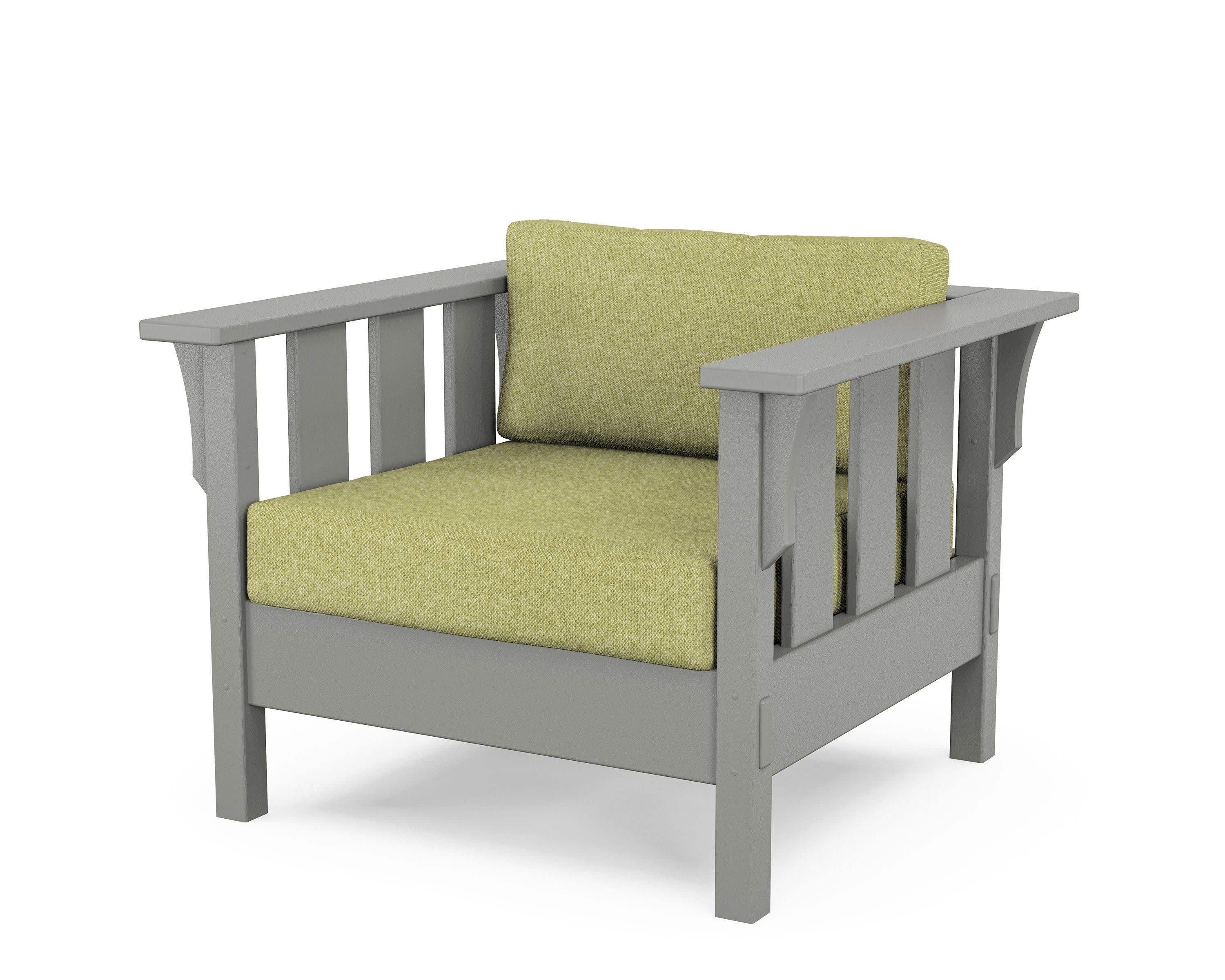 Acadia Deep Seating Chair in Slate Grey / Chartreuse Boucle