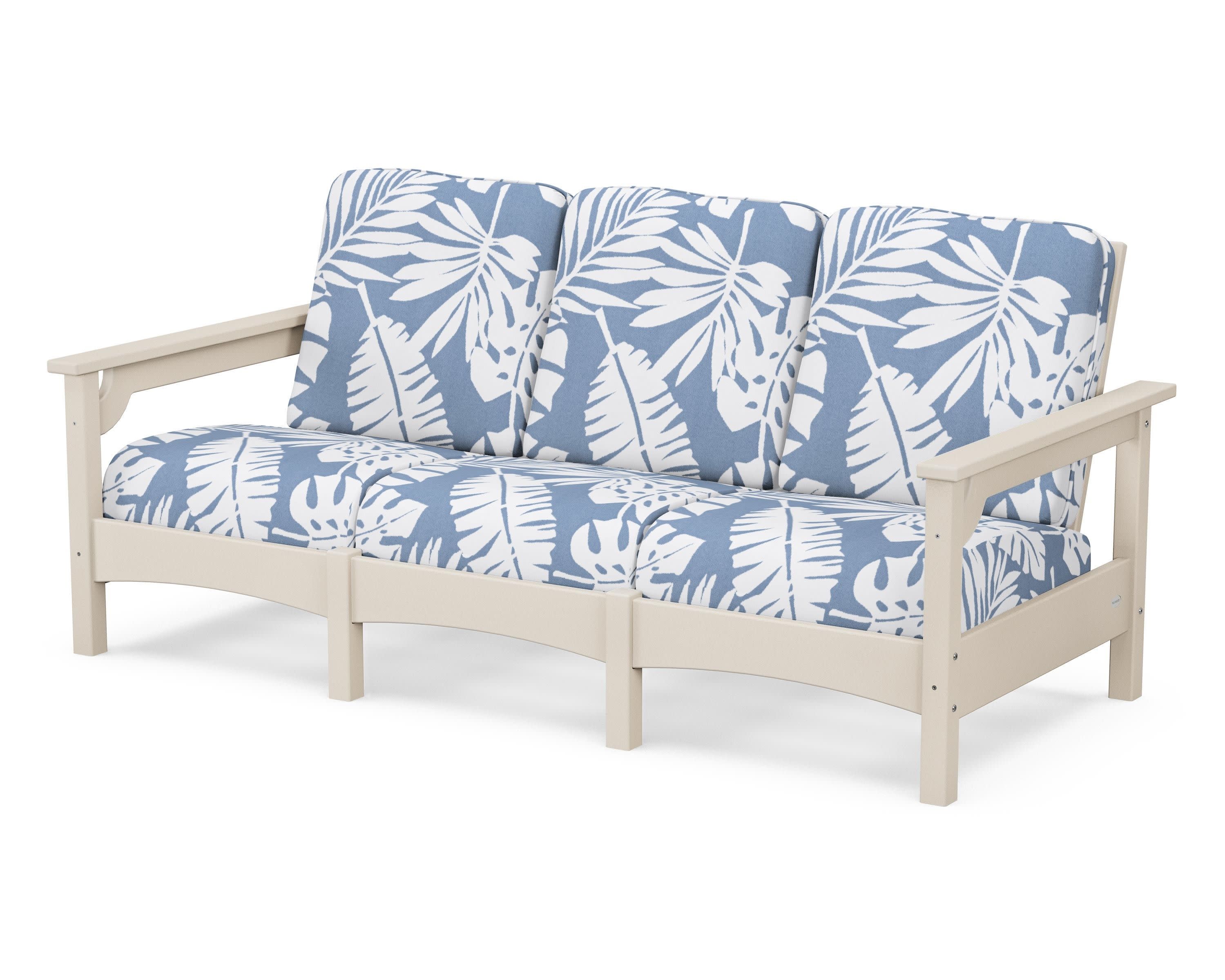 Club Sofa in Sand / Leaf Sky Blue