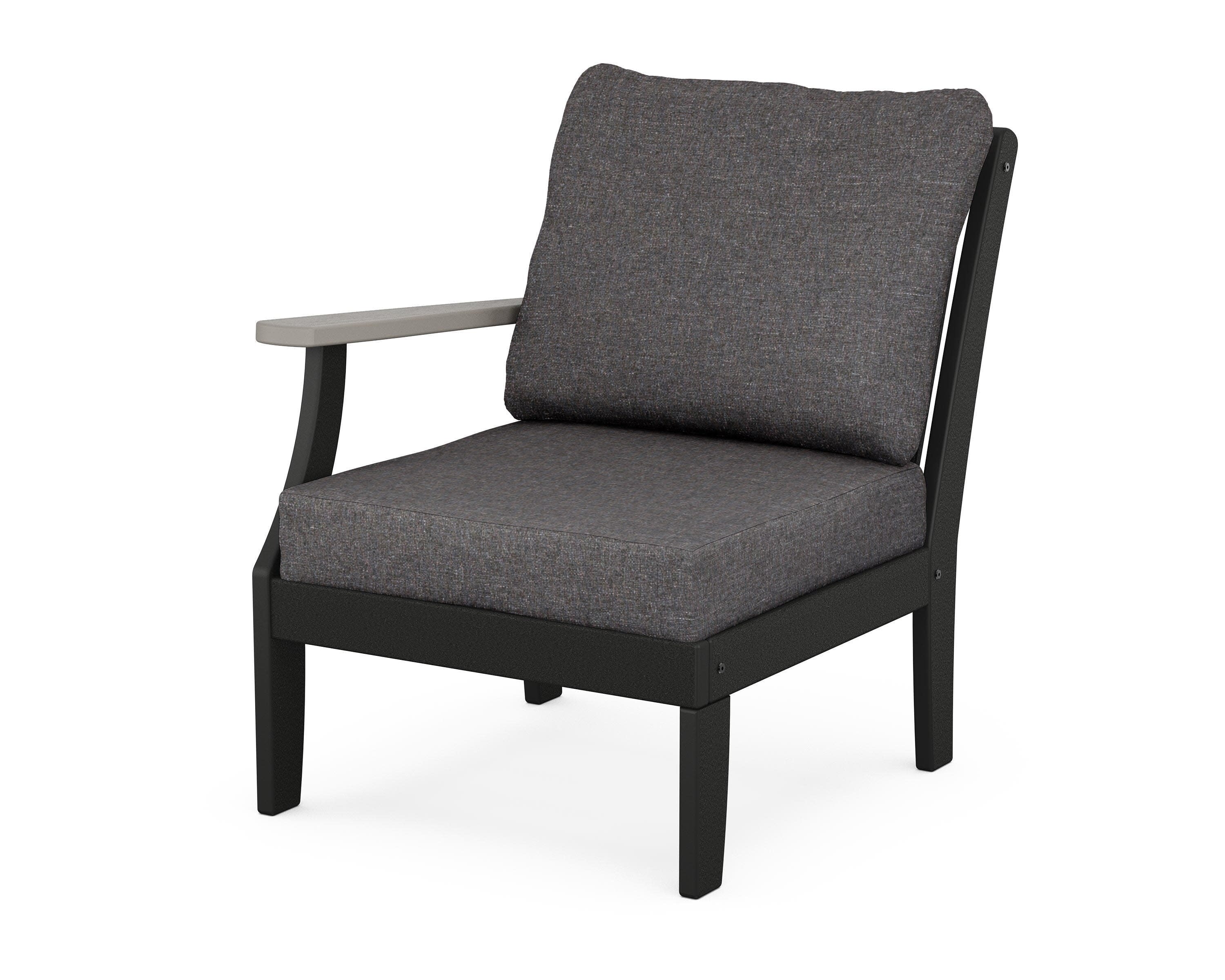 Braxton Modular Left Arm Chair in Black / Driftwood / Ash Charcoal