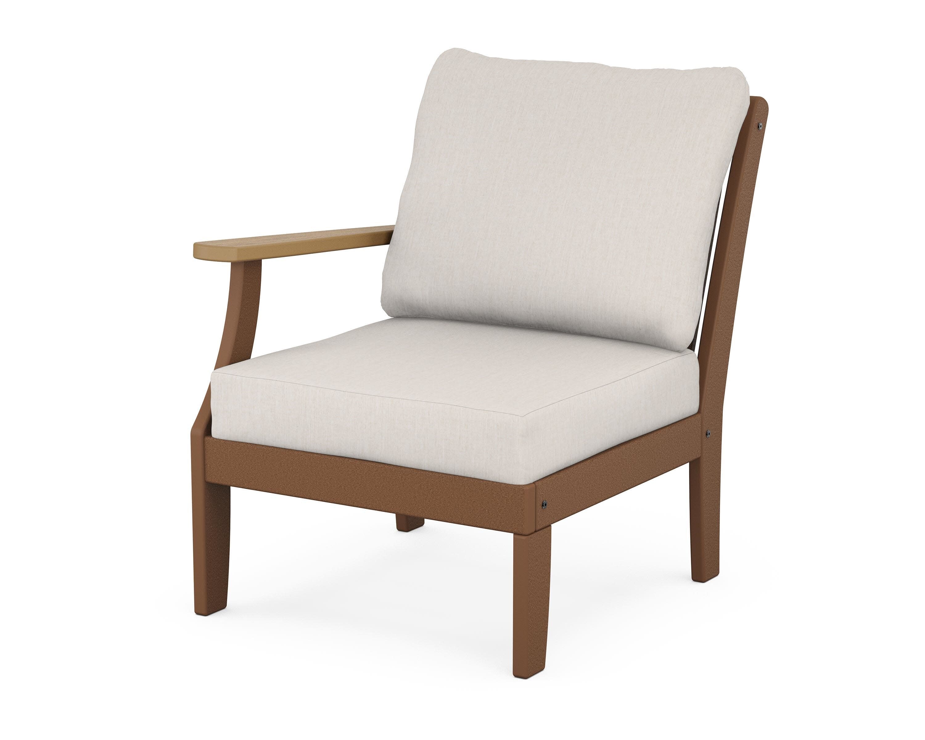 Braxton Modular Left Arm Chair in Teak / Natural / Cast Ash