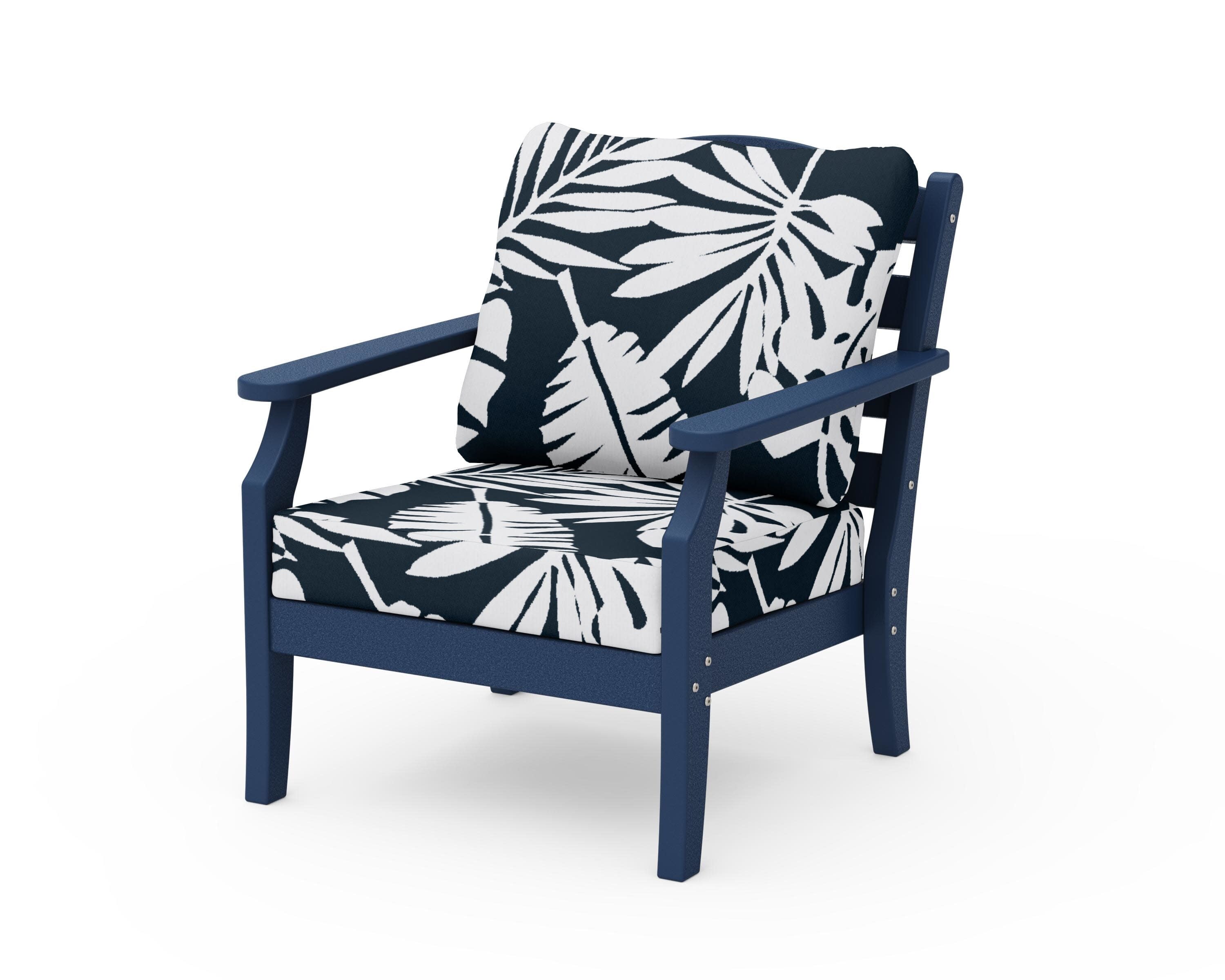 Savannah Deep Seating Chair in Navy / Leaf Marine Indigo