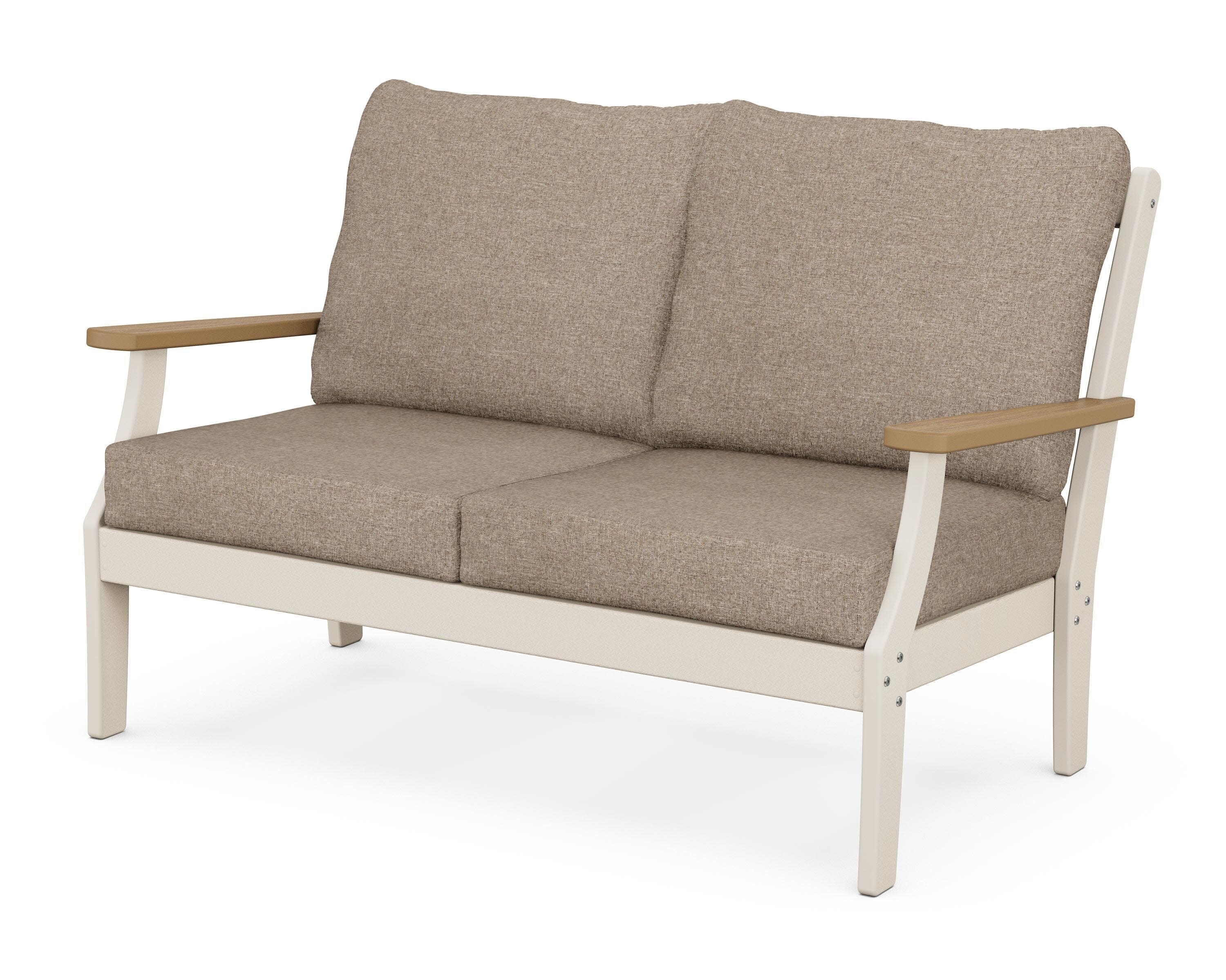 Braxton Deep Seating Loveseat in Sand / Natural / Spiced Burlap