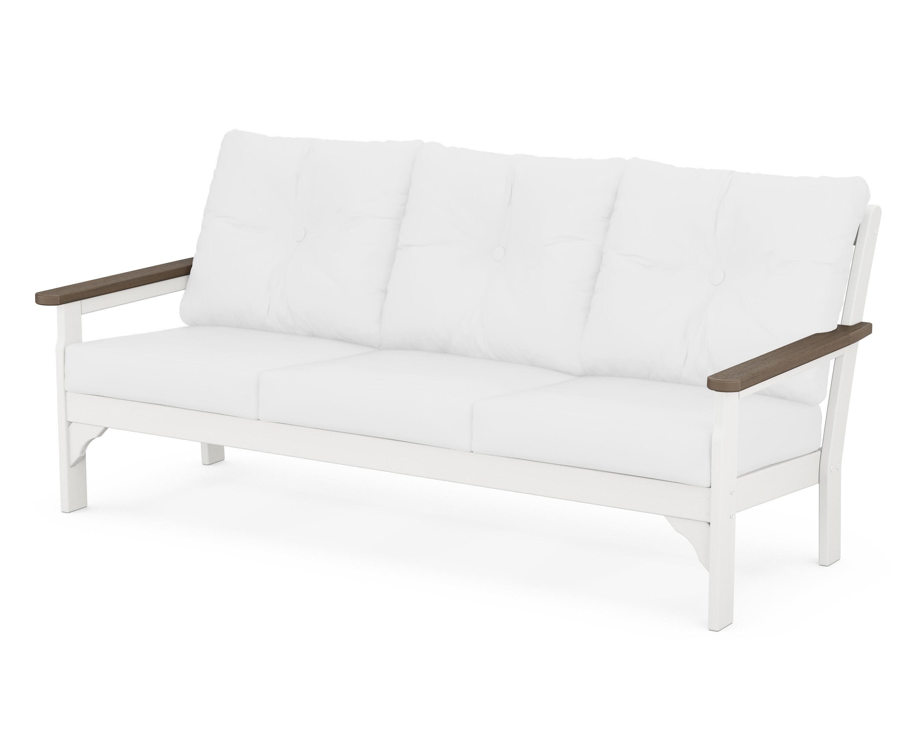 Vineyard Deep Seating Sofa in White / Kona / Natural