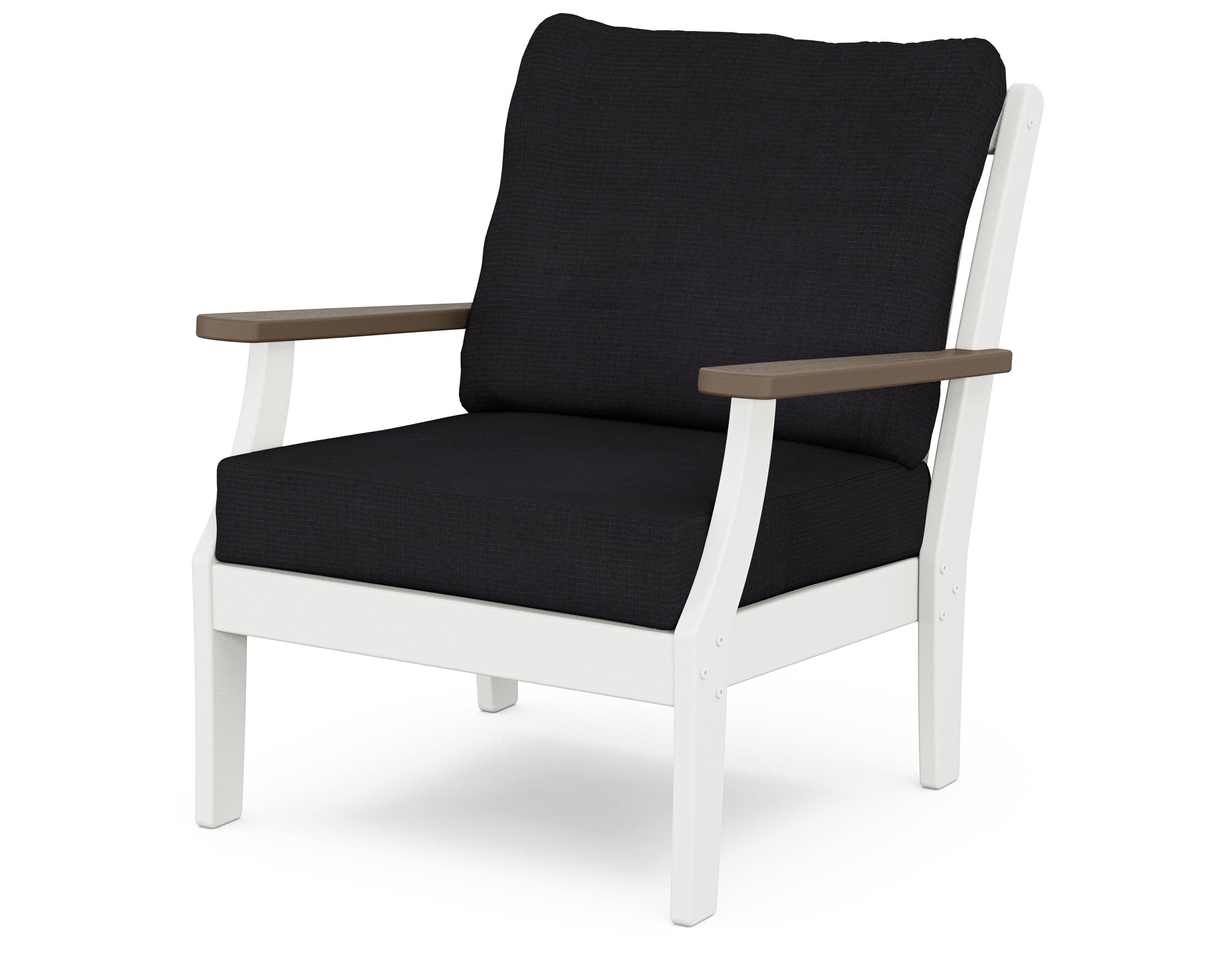 Braxton Deep Seating Chair in White / Kona / Midnight Linen