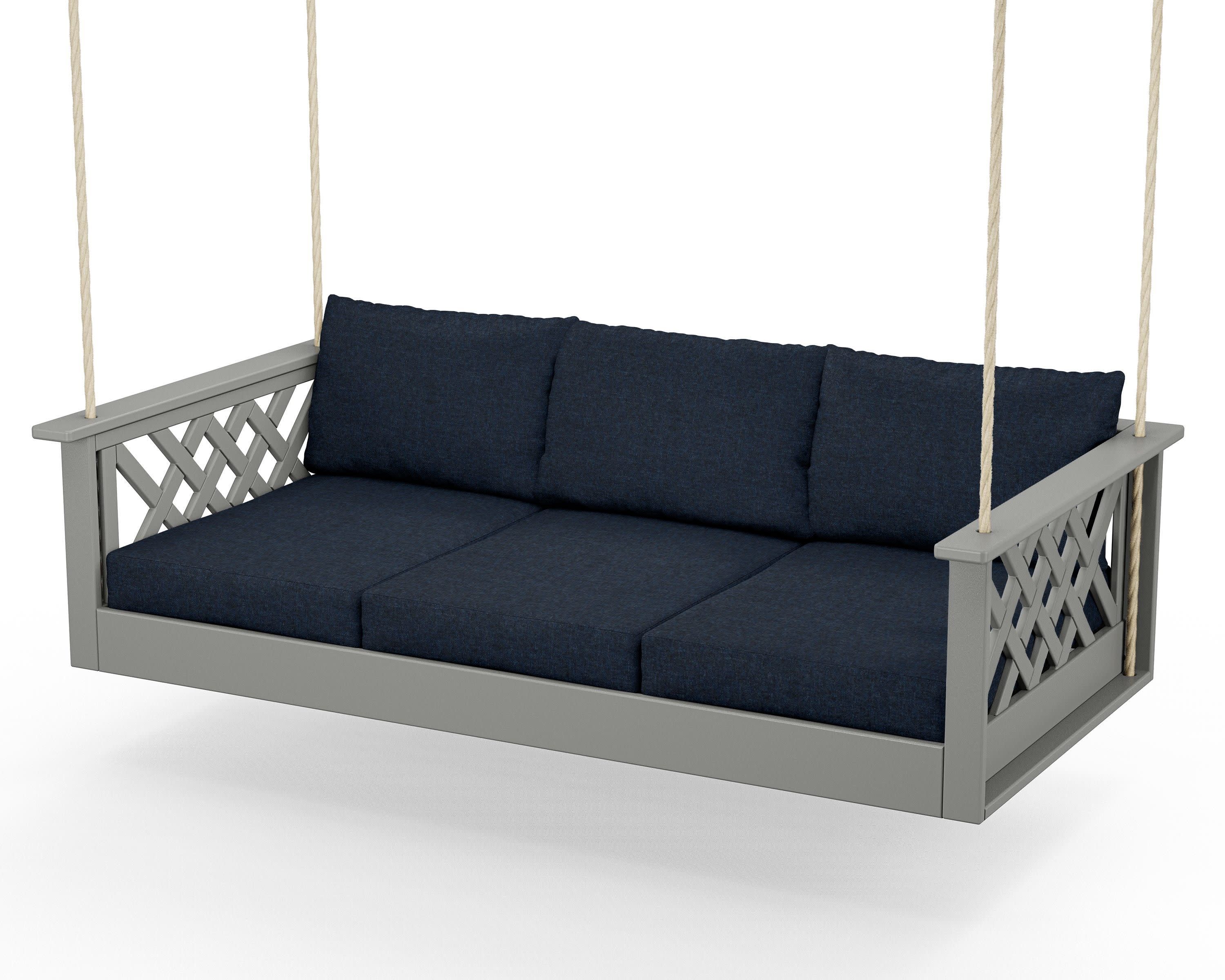 Wovendale Daybed Swing in Slate Grey / Marine Indigo