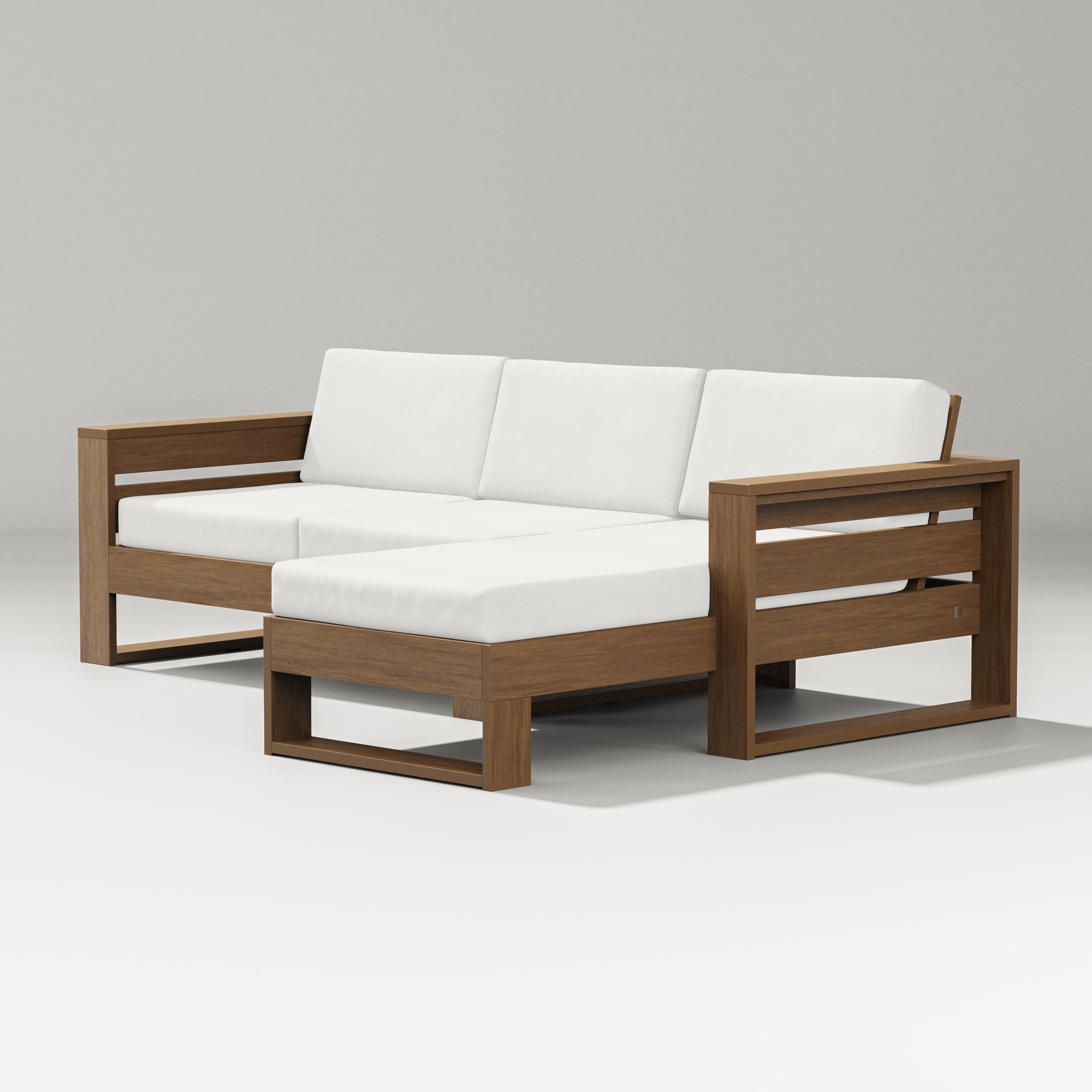 Latitude Right Chaise Sectional in Natural / Natural Linen