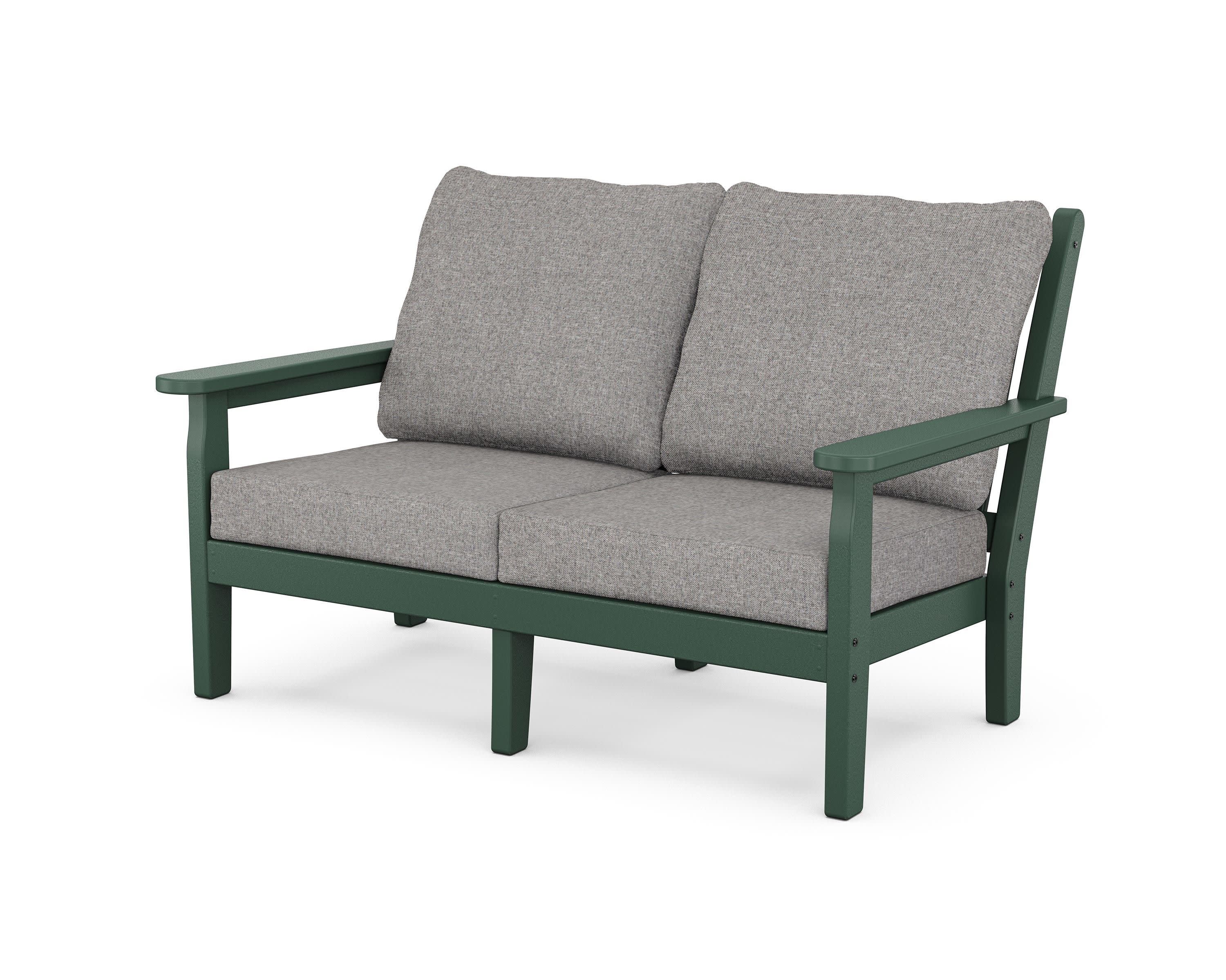 Chippendale Deep Seating Loveseat in Green / Grey Mist