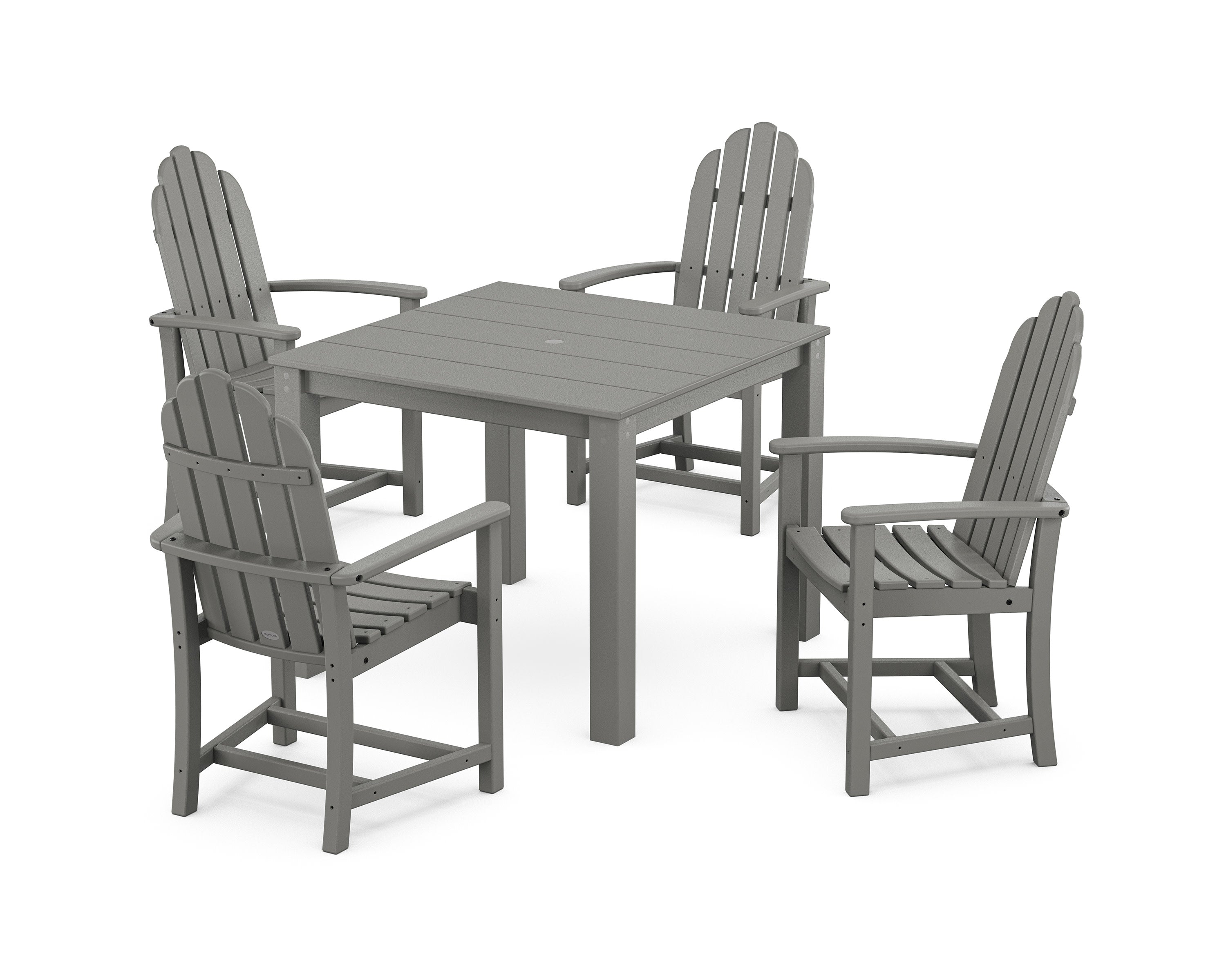 Classic Adirondack 5-Piece Parsons Dining Set in Slate Grey