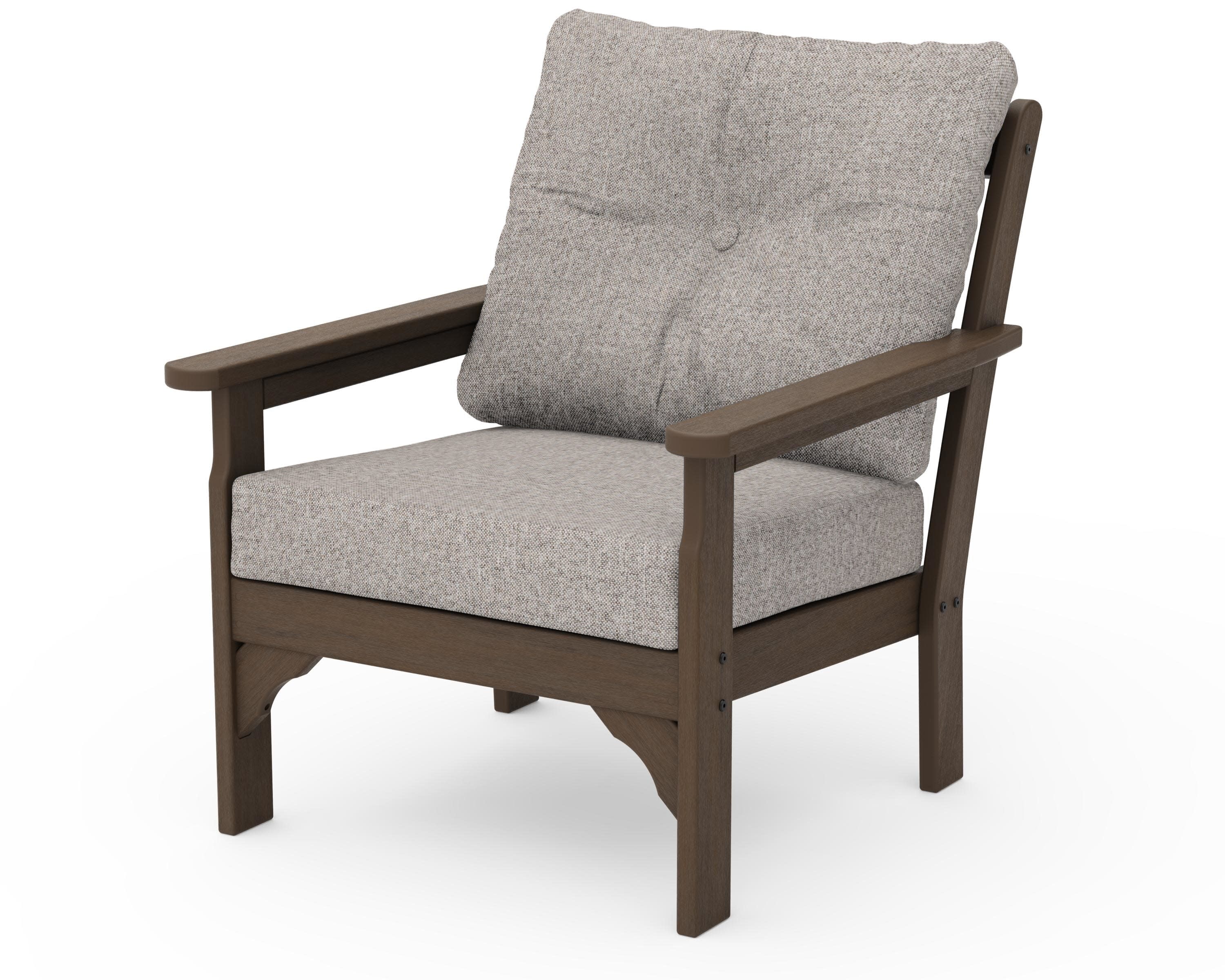 Vineyard Deep Seating Chair in Kona / Weathered Tweed