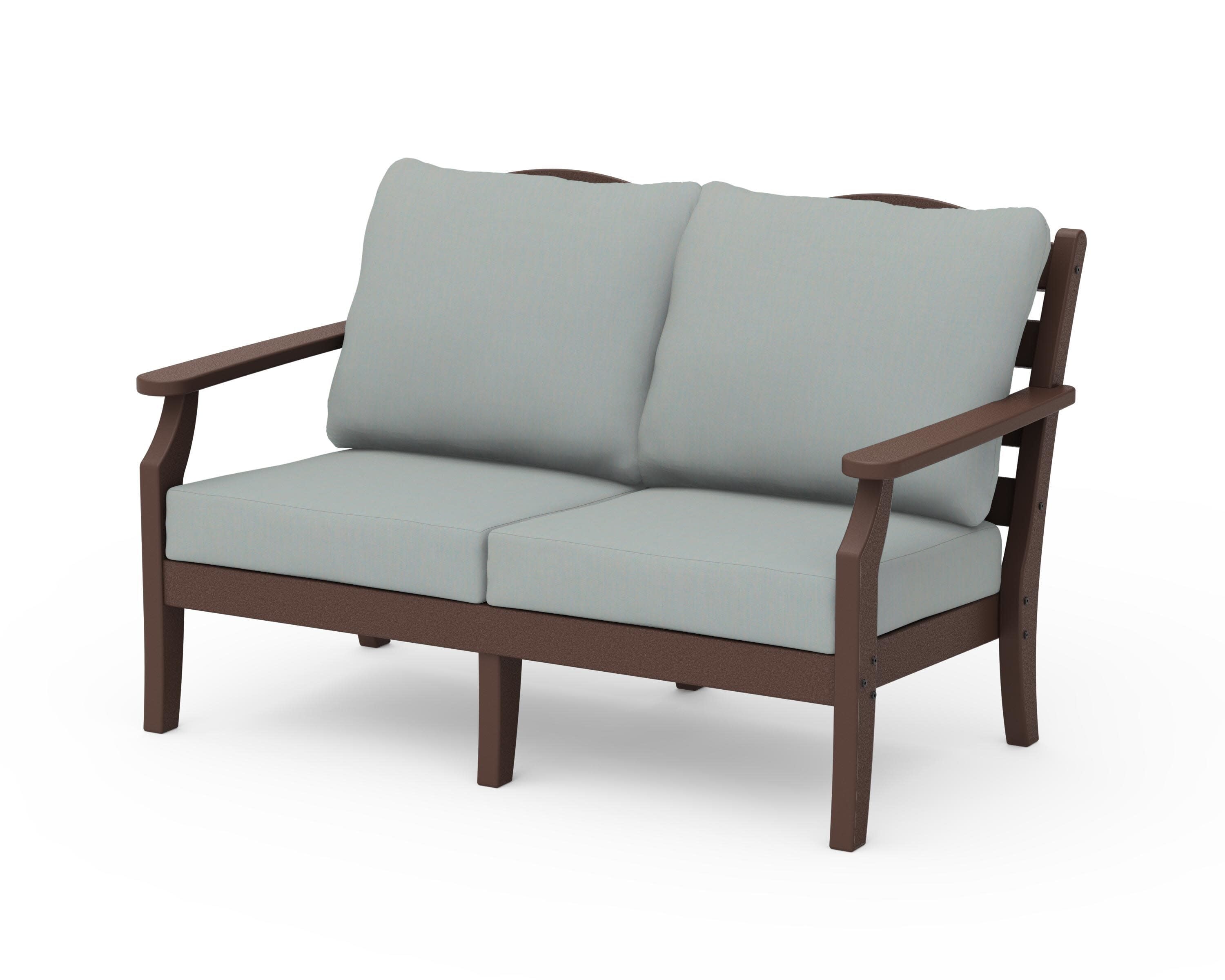 Savannah Deep Seating Loveseat in Mahogany / Spa
