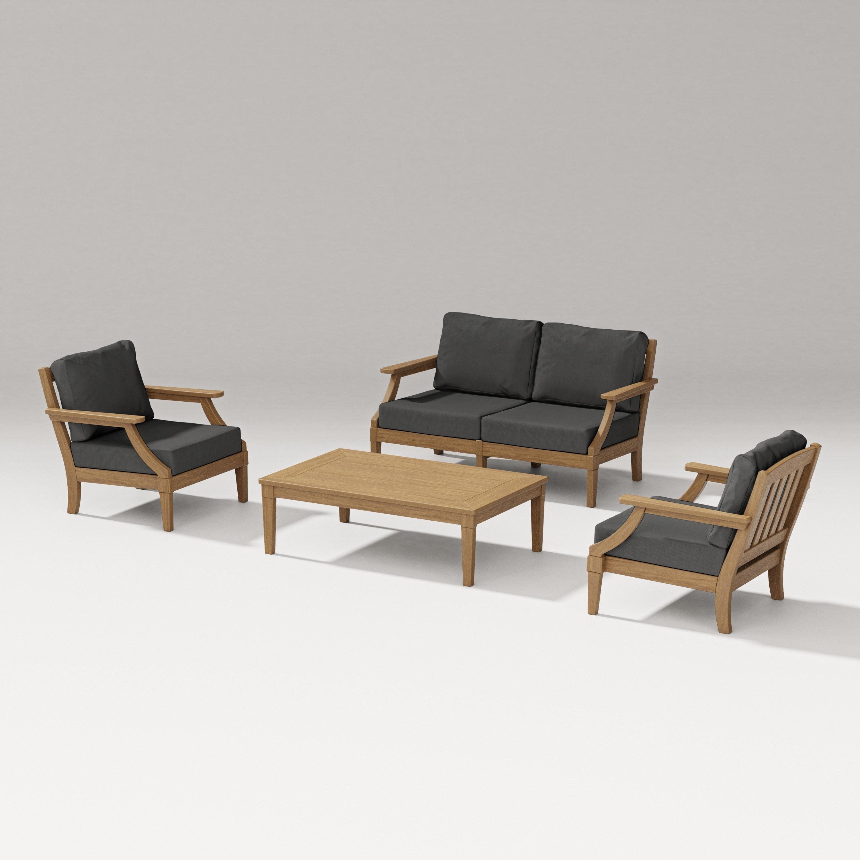 Estate Lounge 4-Piece Loveseat Set in Natural / Spectrum Carbon