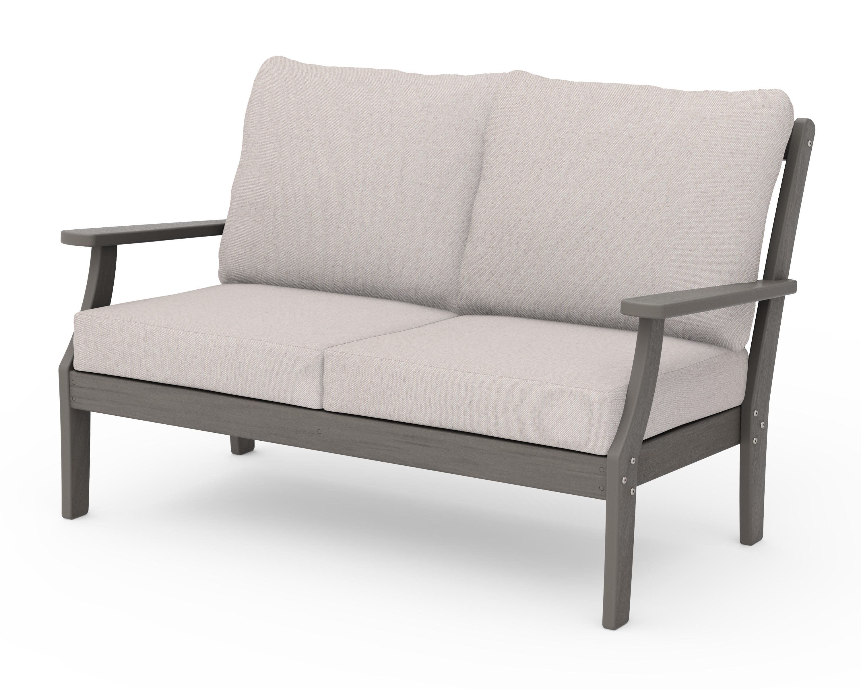 Braxton Deep Seating Loveseat in Driftwood / Dune Burlap