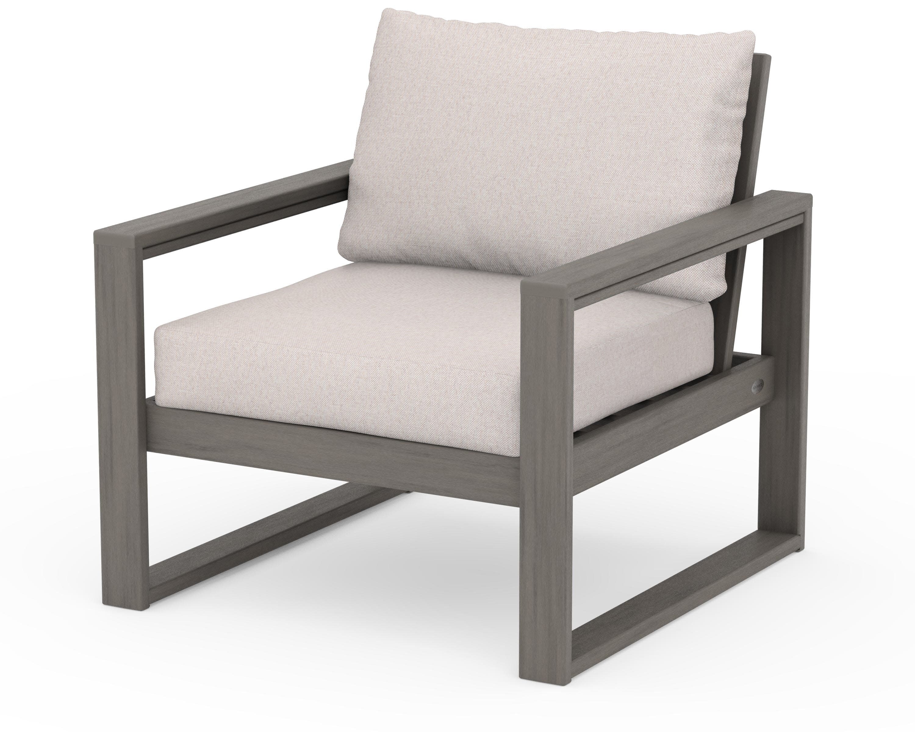 EDGE Club Chair in Driftwood / Dune Burlap