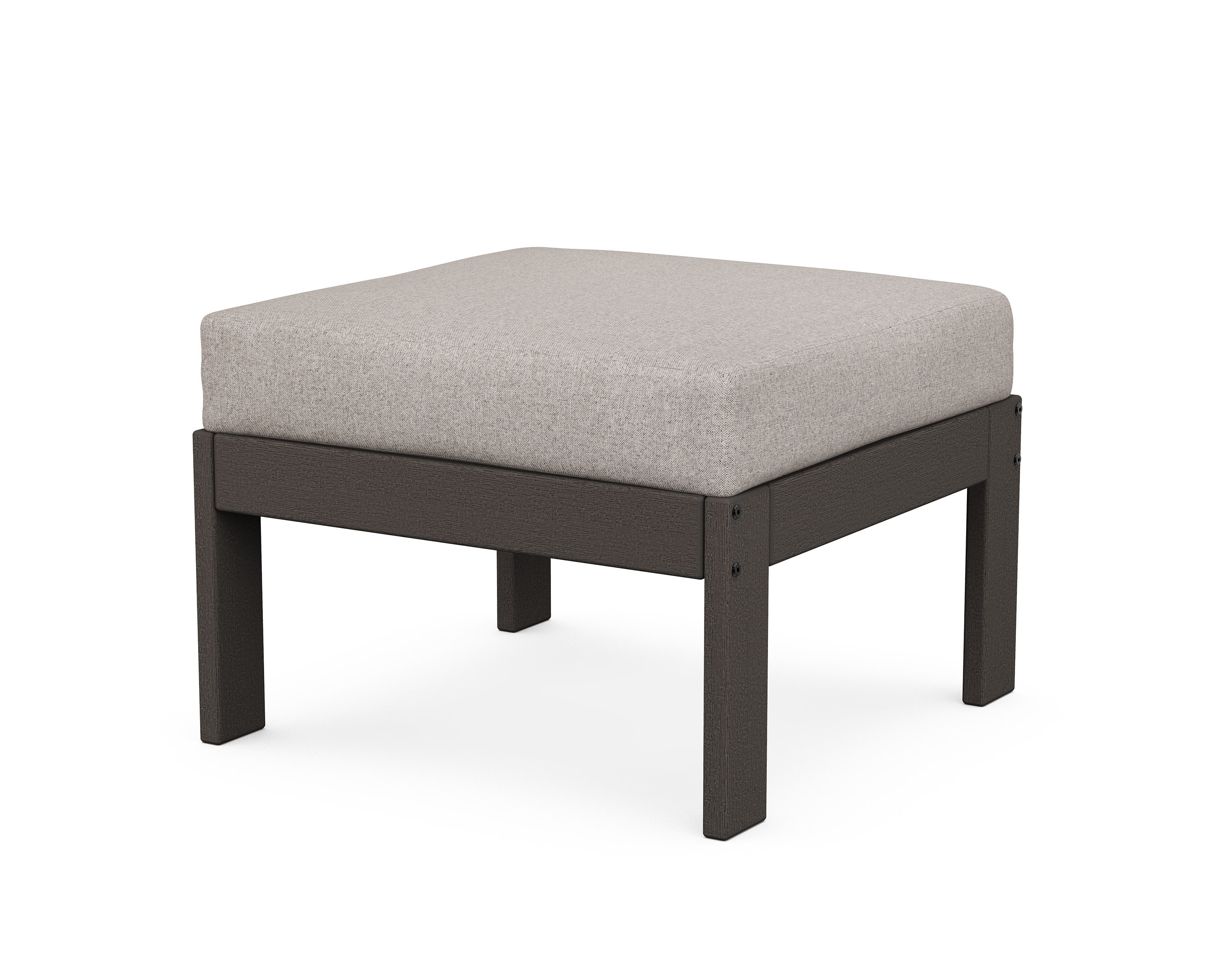 Vineyard Modular Ottoman in Vintage Coffee / Weathered Tweed