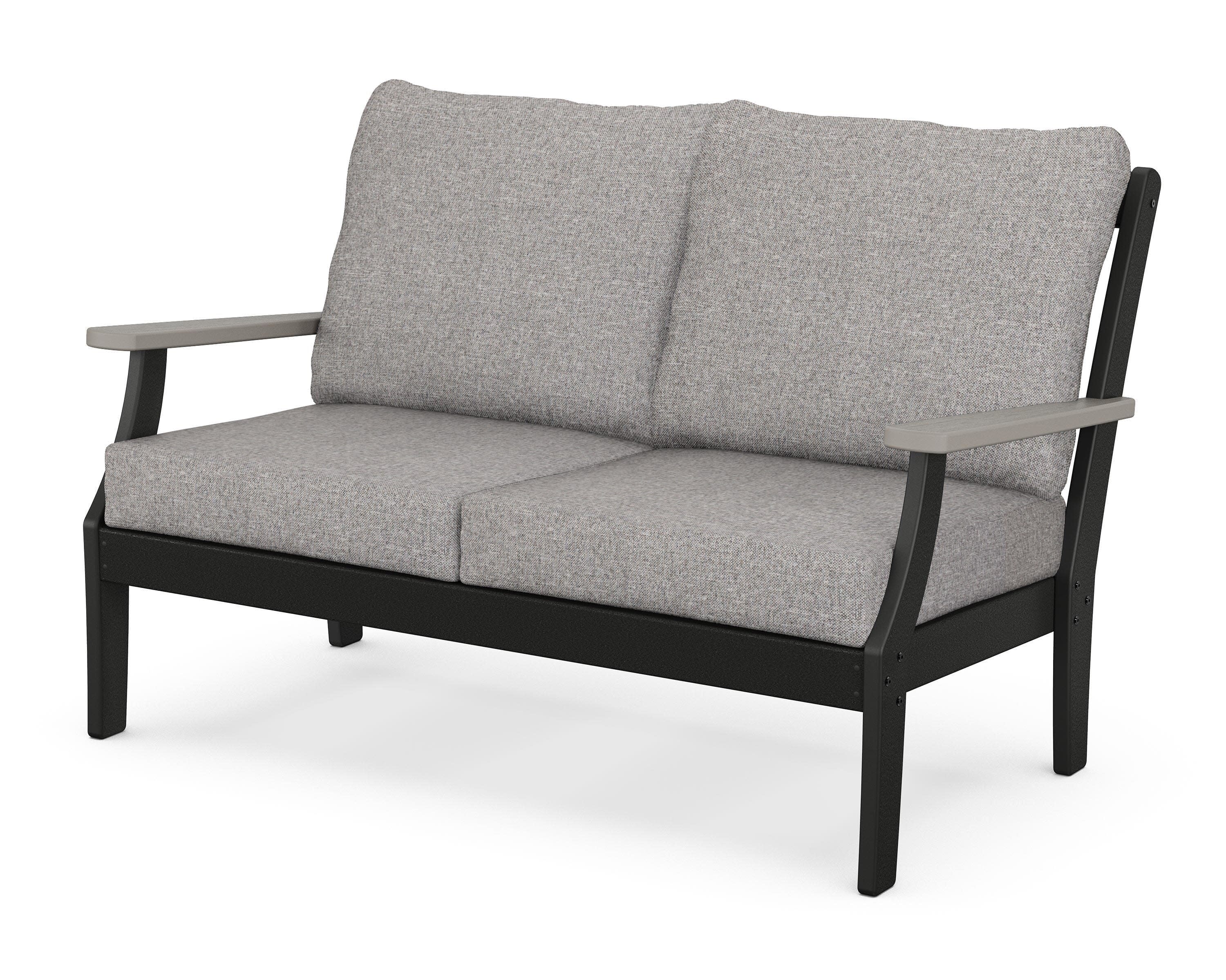 Braxton Deep Seating Loveseat in Black / Driftwood / Grey Mist