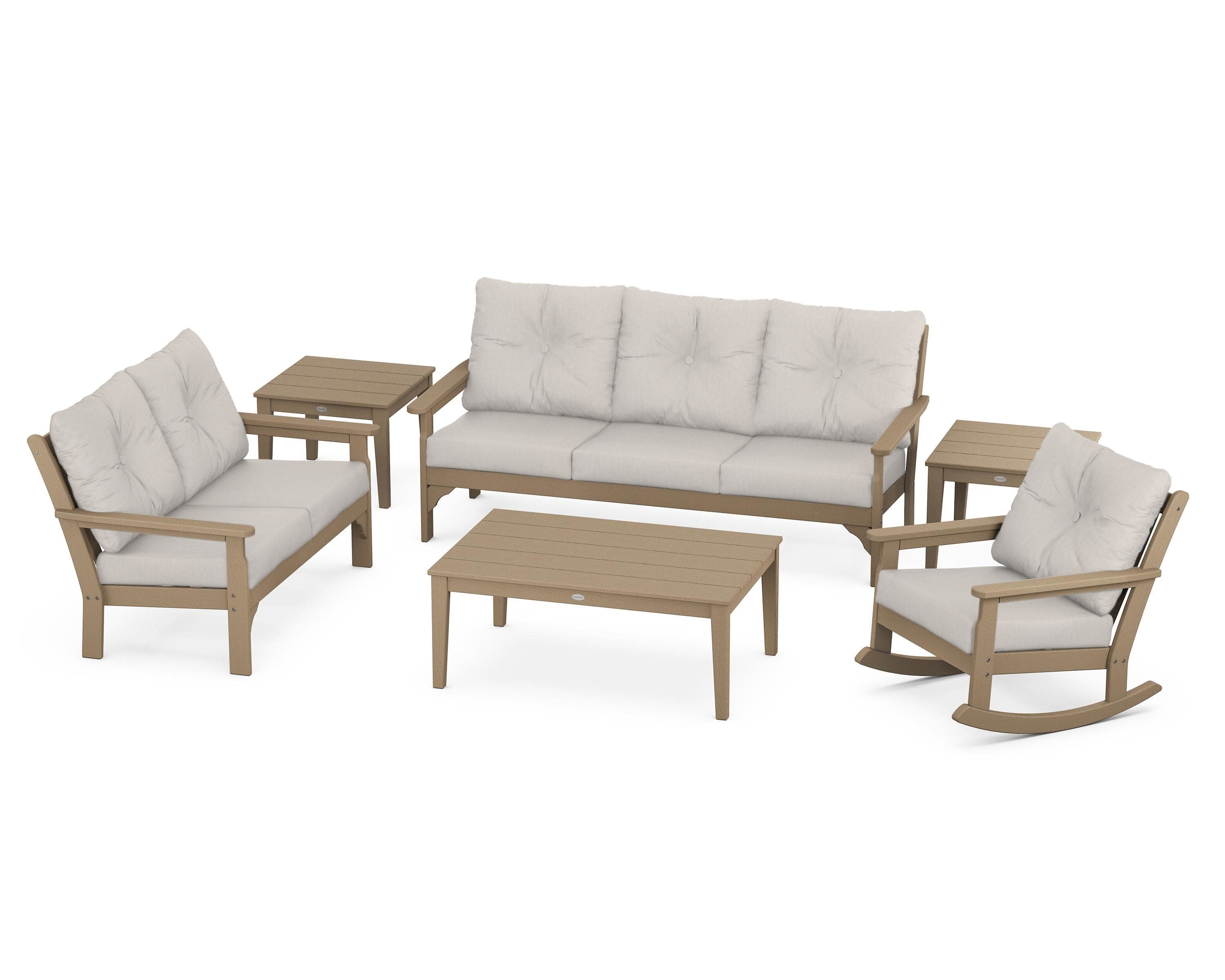 Vineyard 6-Piece Deep Seating Set in Vintage Sahara / Cast Ash