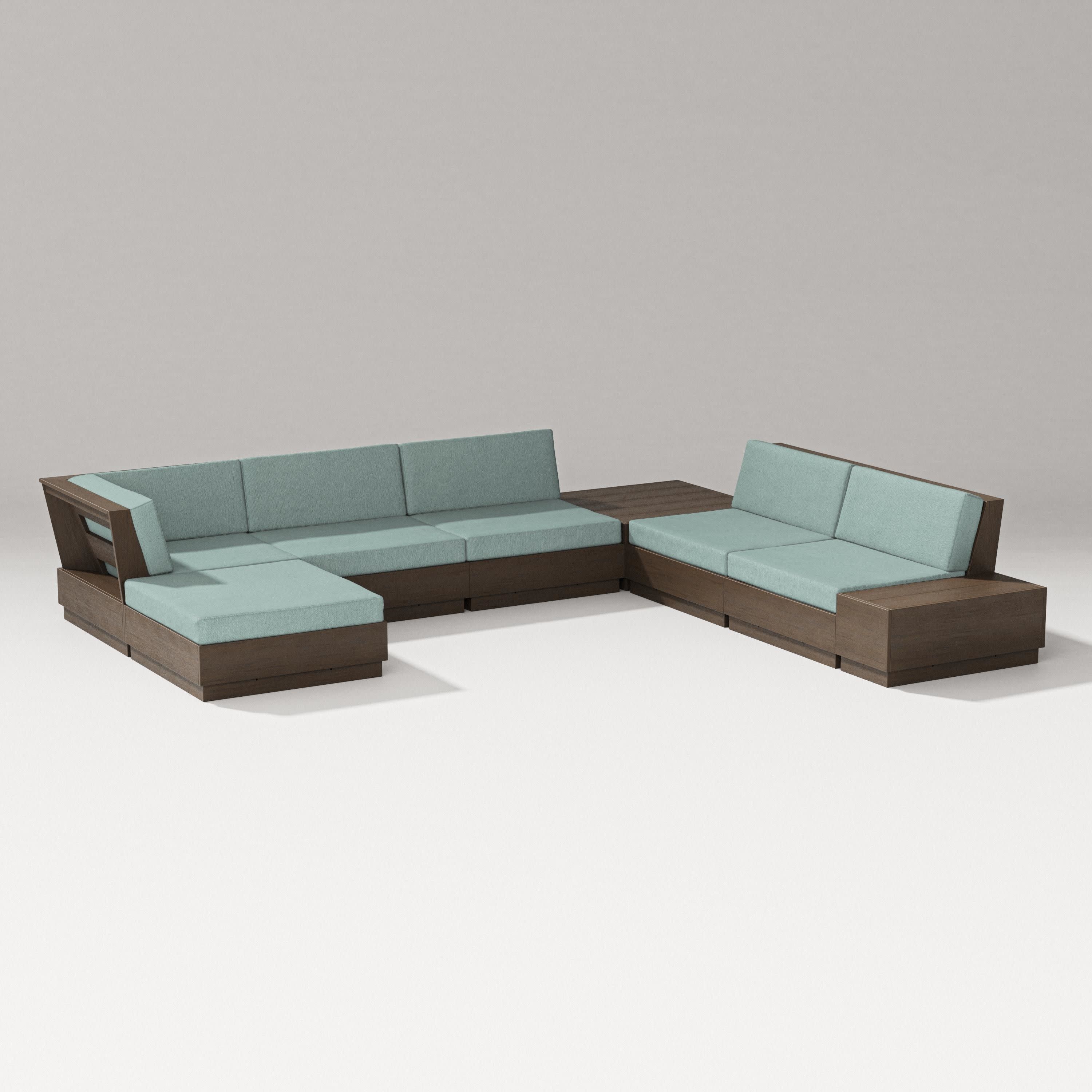 Elevate 8-Piece Corner Sectional in Kona / Glacier Spa
