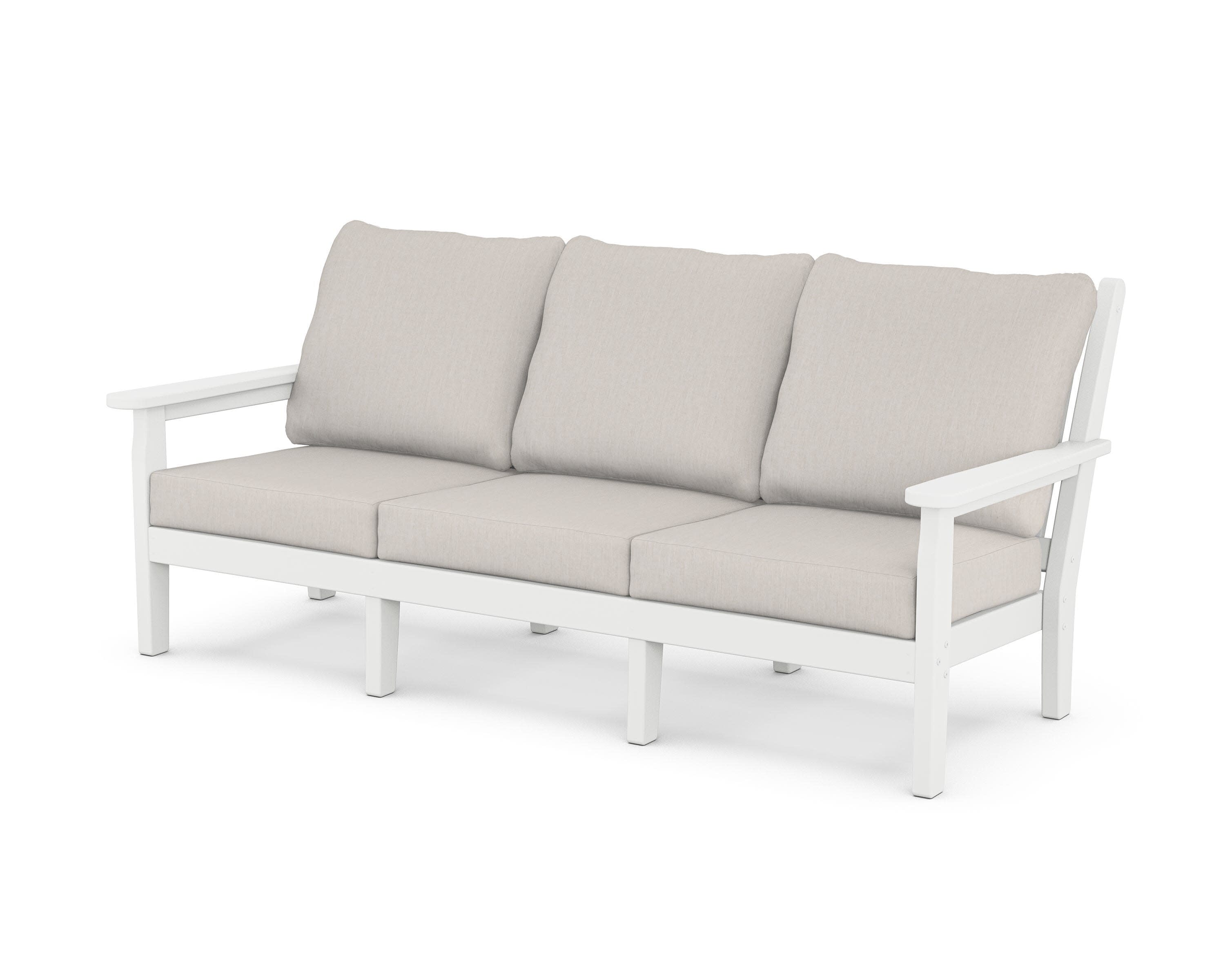 Chippendale Deep Seating Sofa in White / Cast Ash