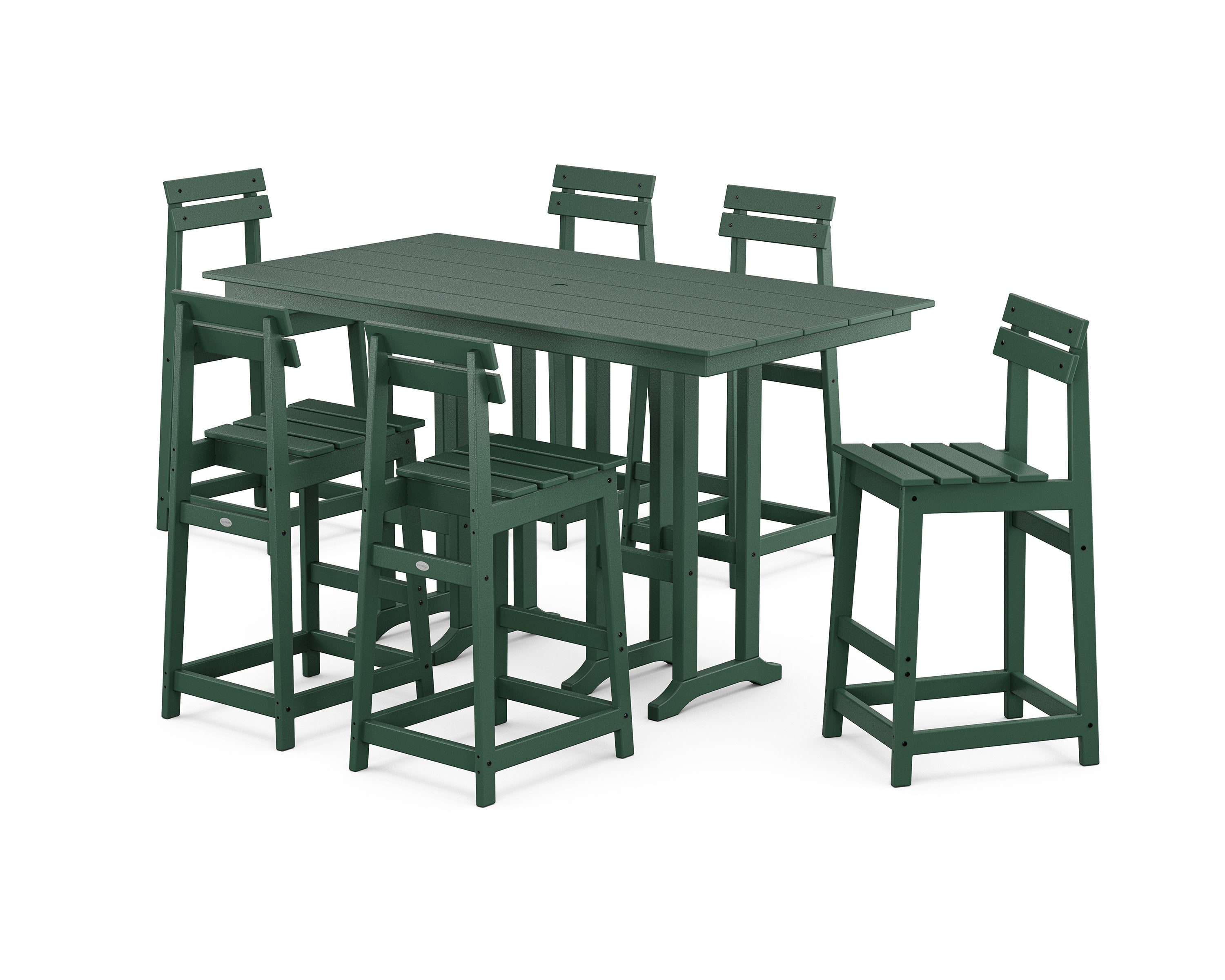 Modern Studio Plaza Bar Chair 7-Piece Set in Green