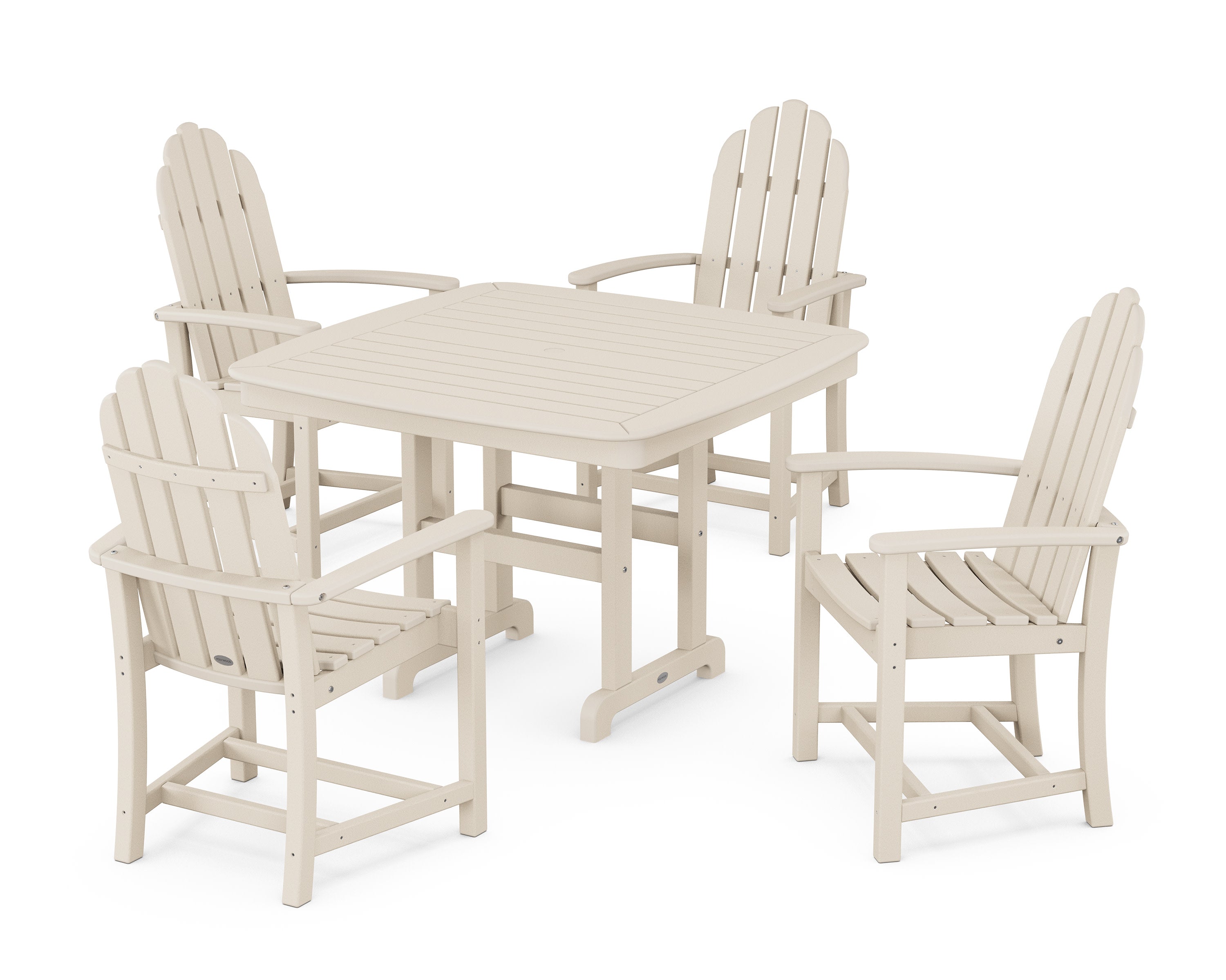 Classic Adirondack 5-Piece Dining Set with Trestle Legs in Sand