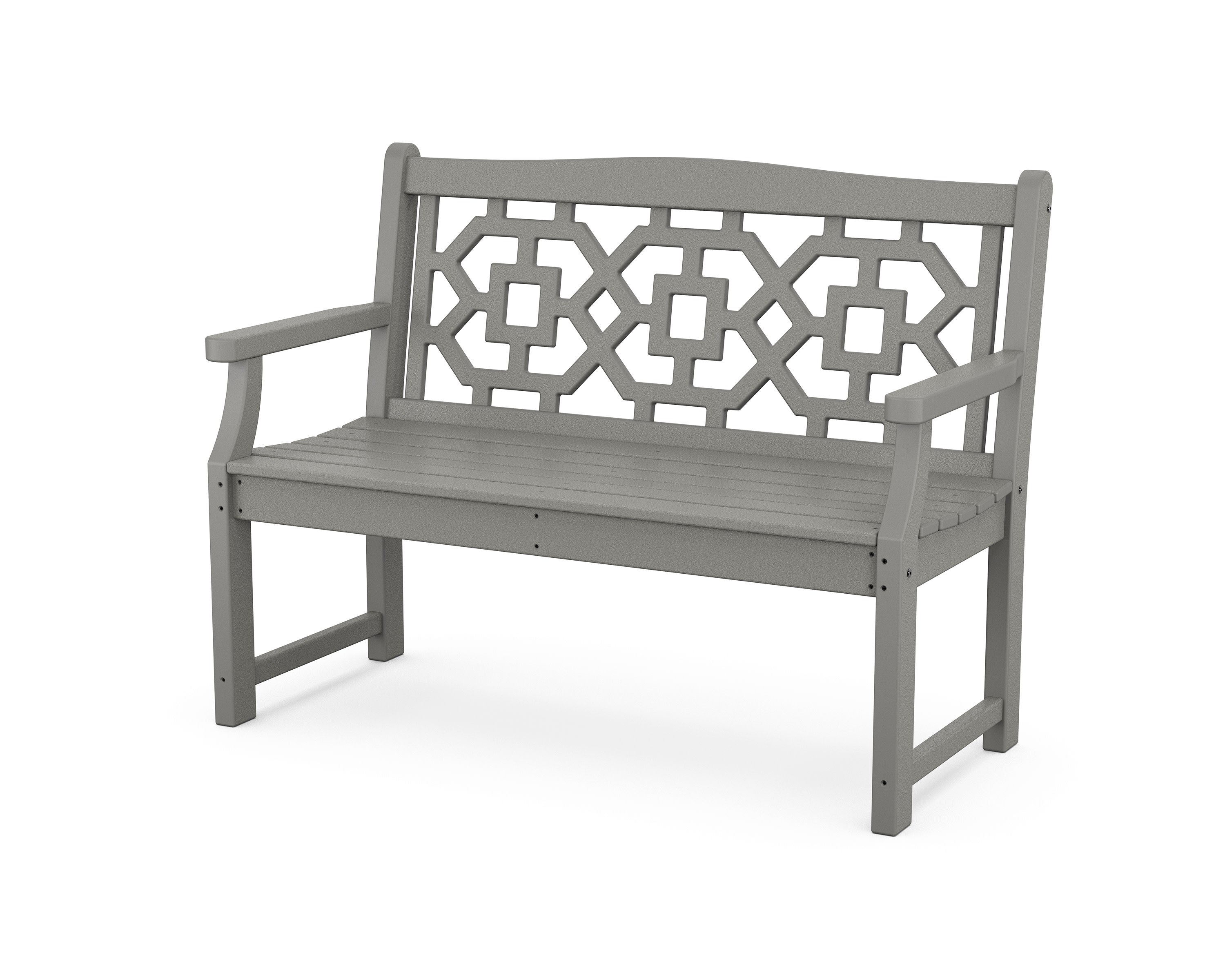 Chinoiserie 48" Garden Bench in Slate Grey