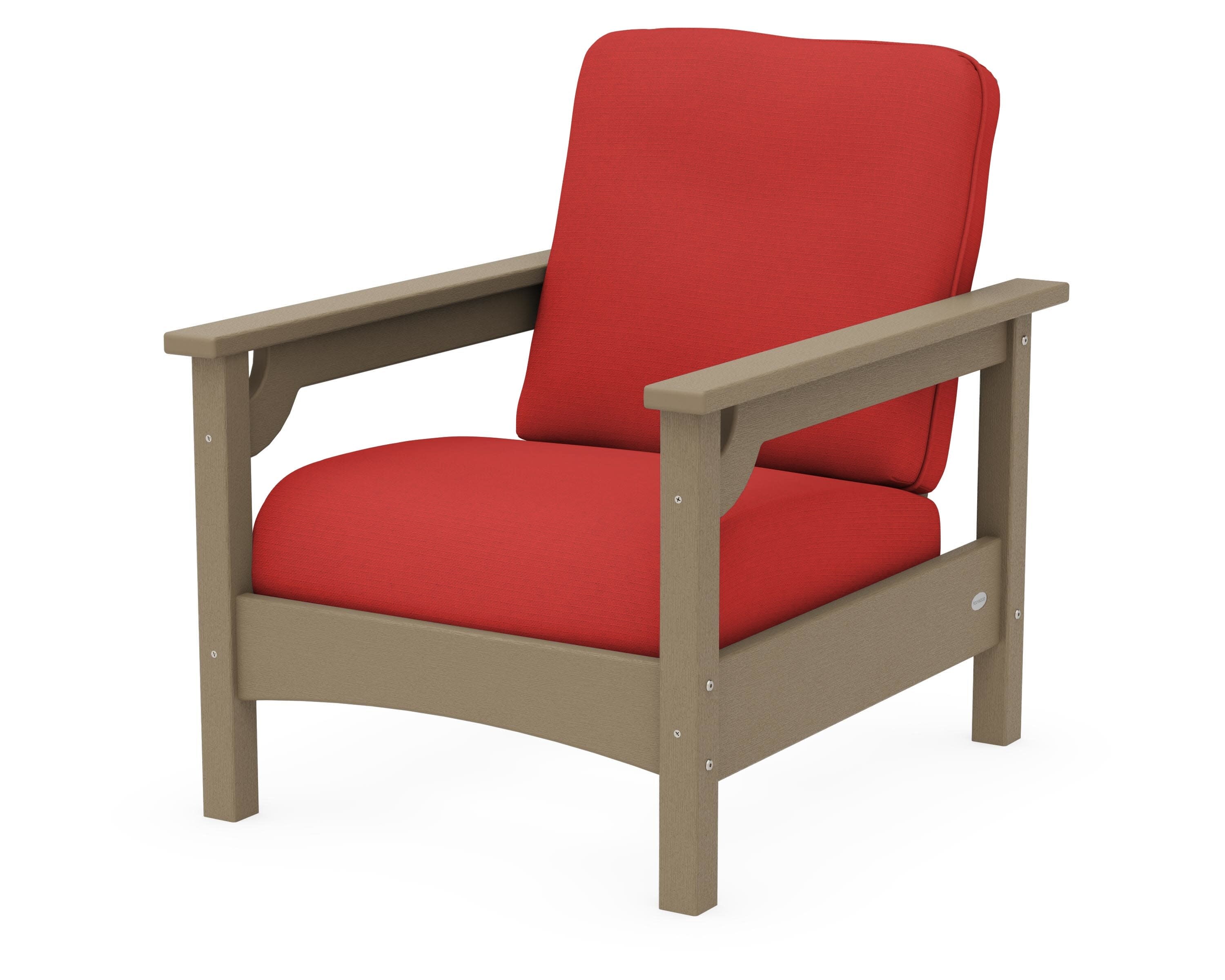 Club Chair in Vintage Sahara / Crimson Linen
