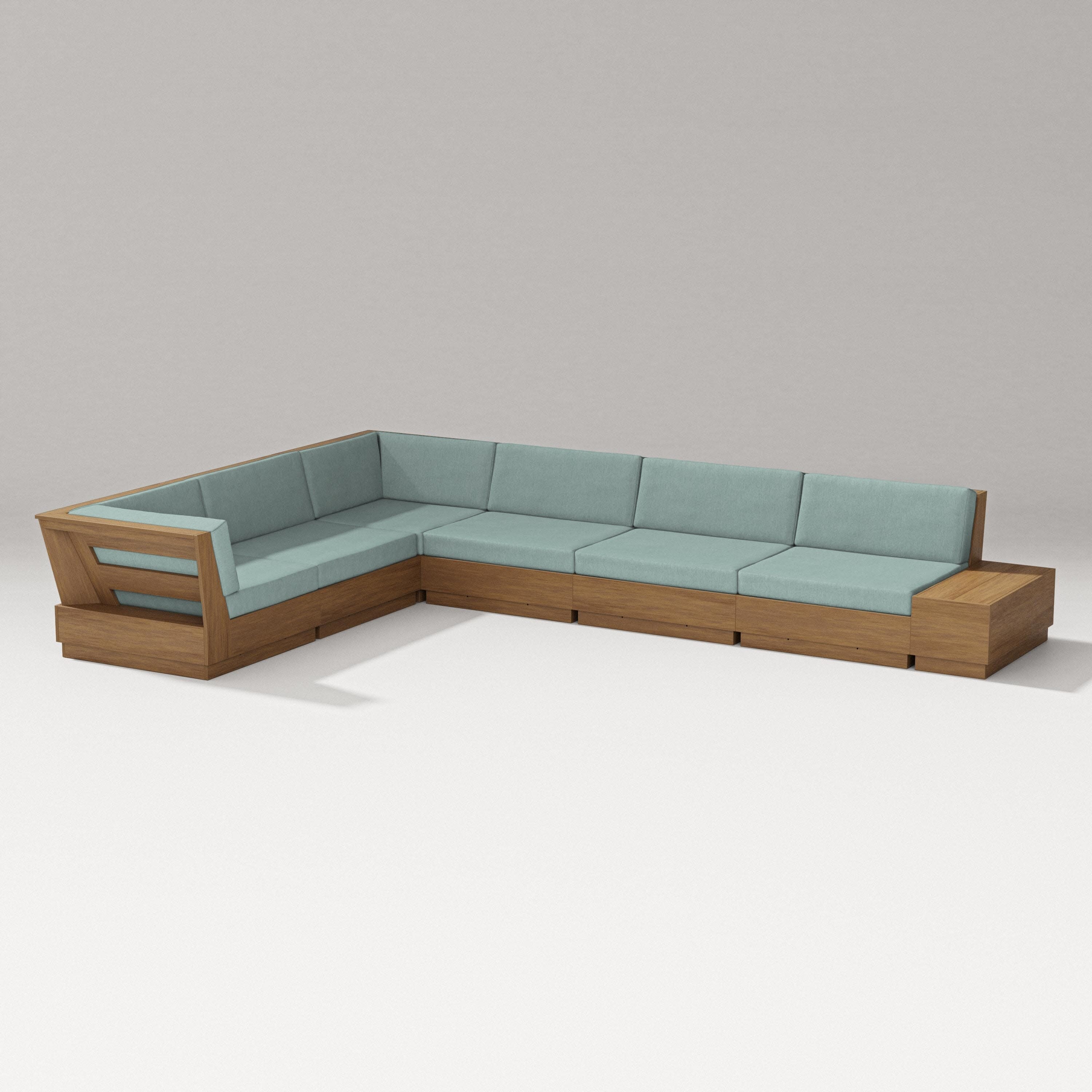 Elevate 7-Piece Corner Sectional in Natural / Glacier Spa