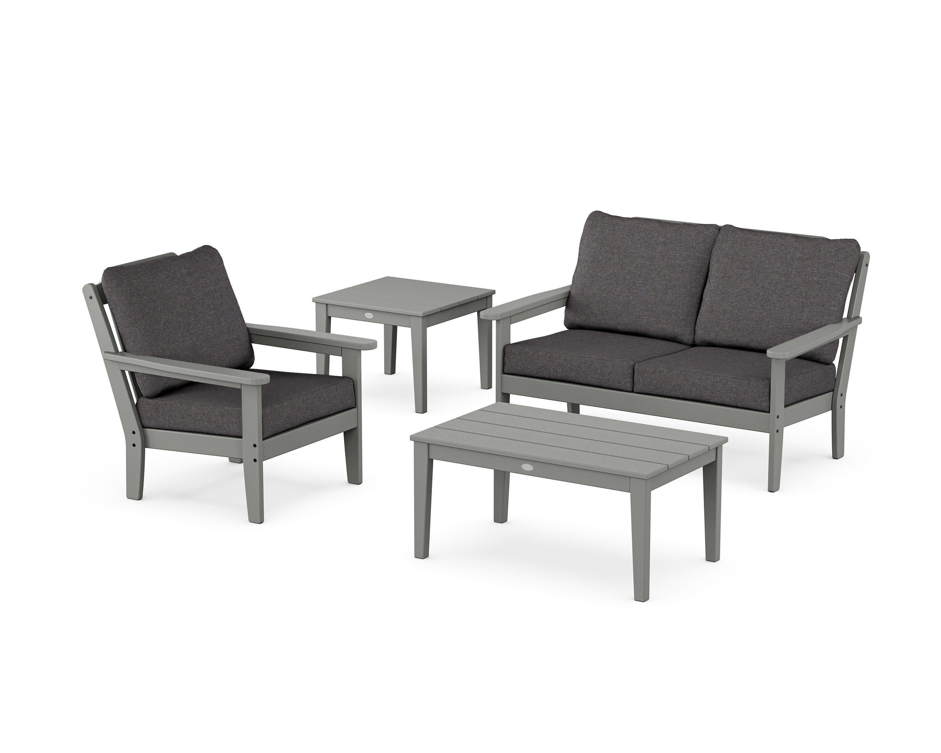 Wovendale 4-Piece Deep Seating Set in Slate Grey / Ash Charcoal