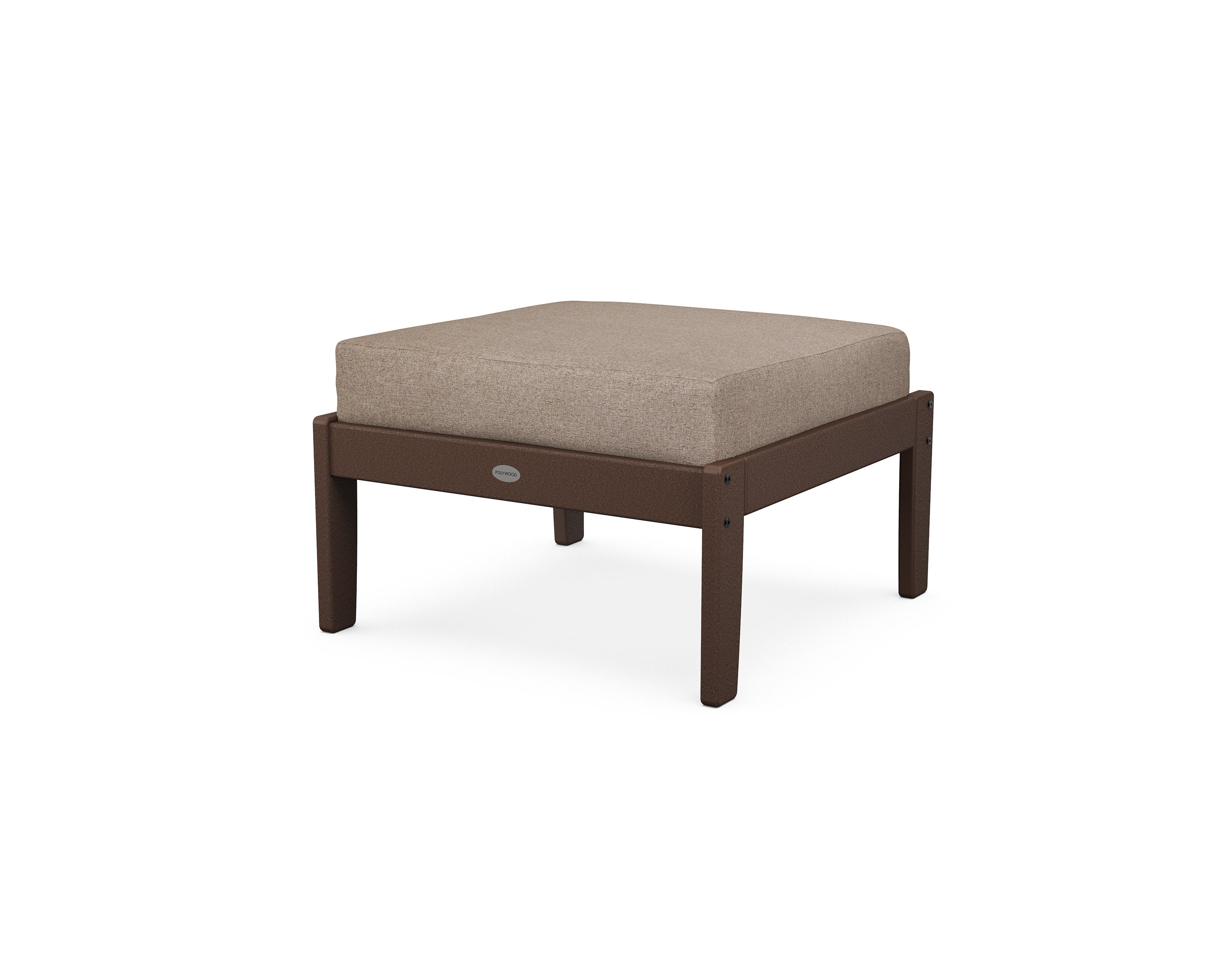 Braxton Deep Seating Ottoman in Mahogany / Spiced Burlap