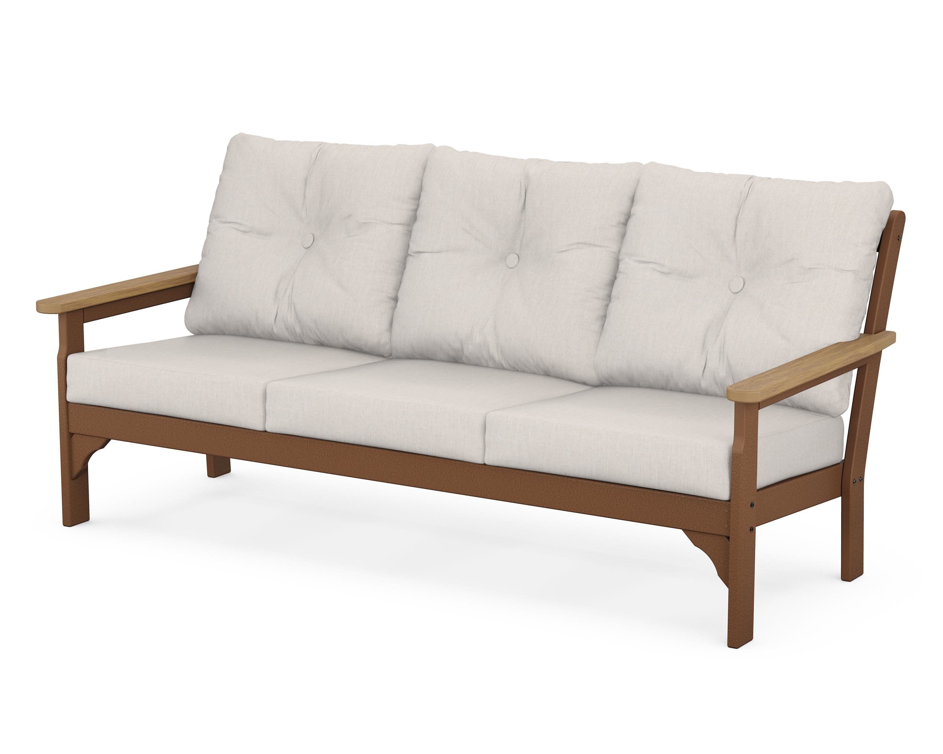 Vineyard Deep Seating Sofa in Teak / Natural / Cast Ash