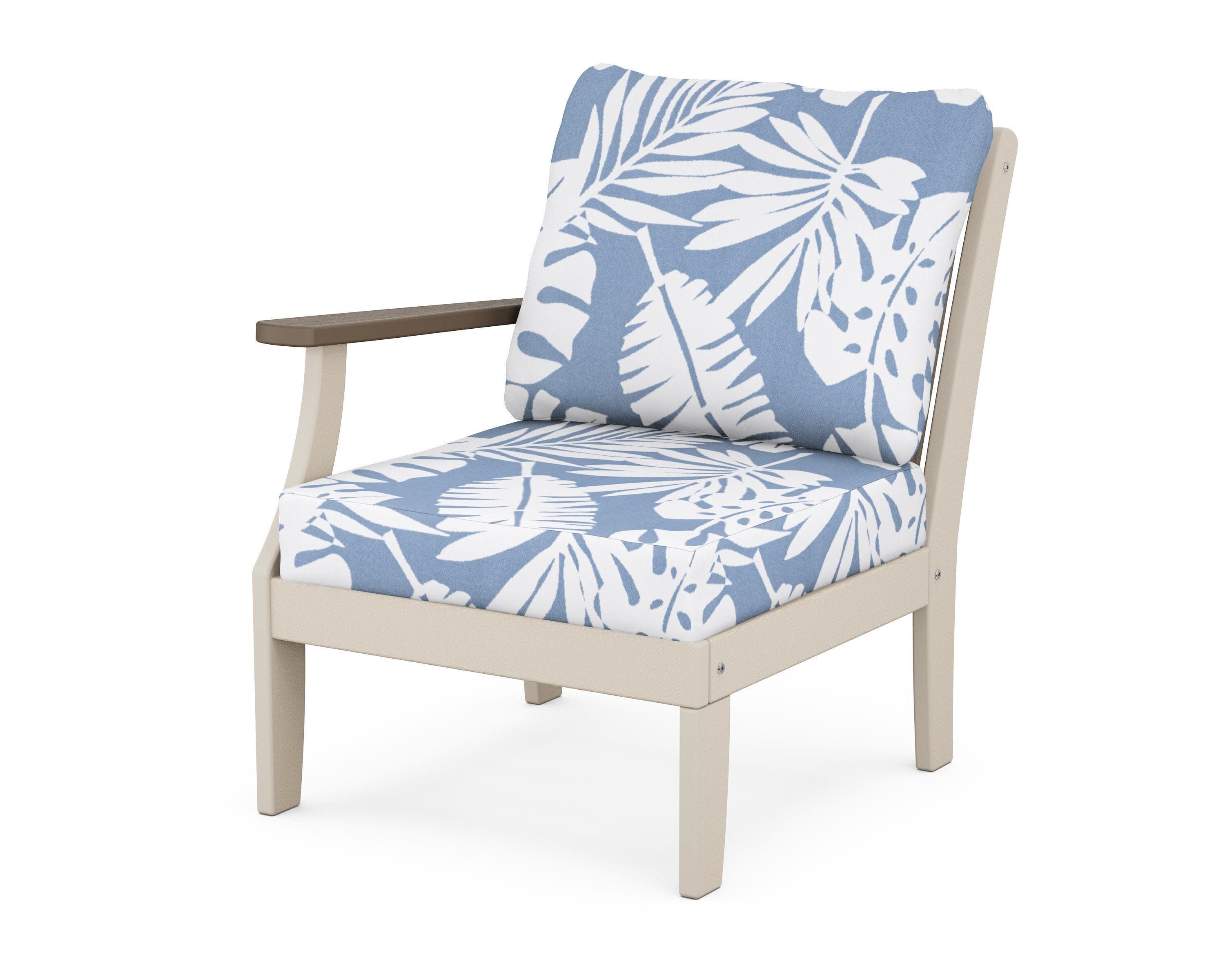 Braxton Modular Left Arm Chair in Sand / Kona / Leaf Sky Blue