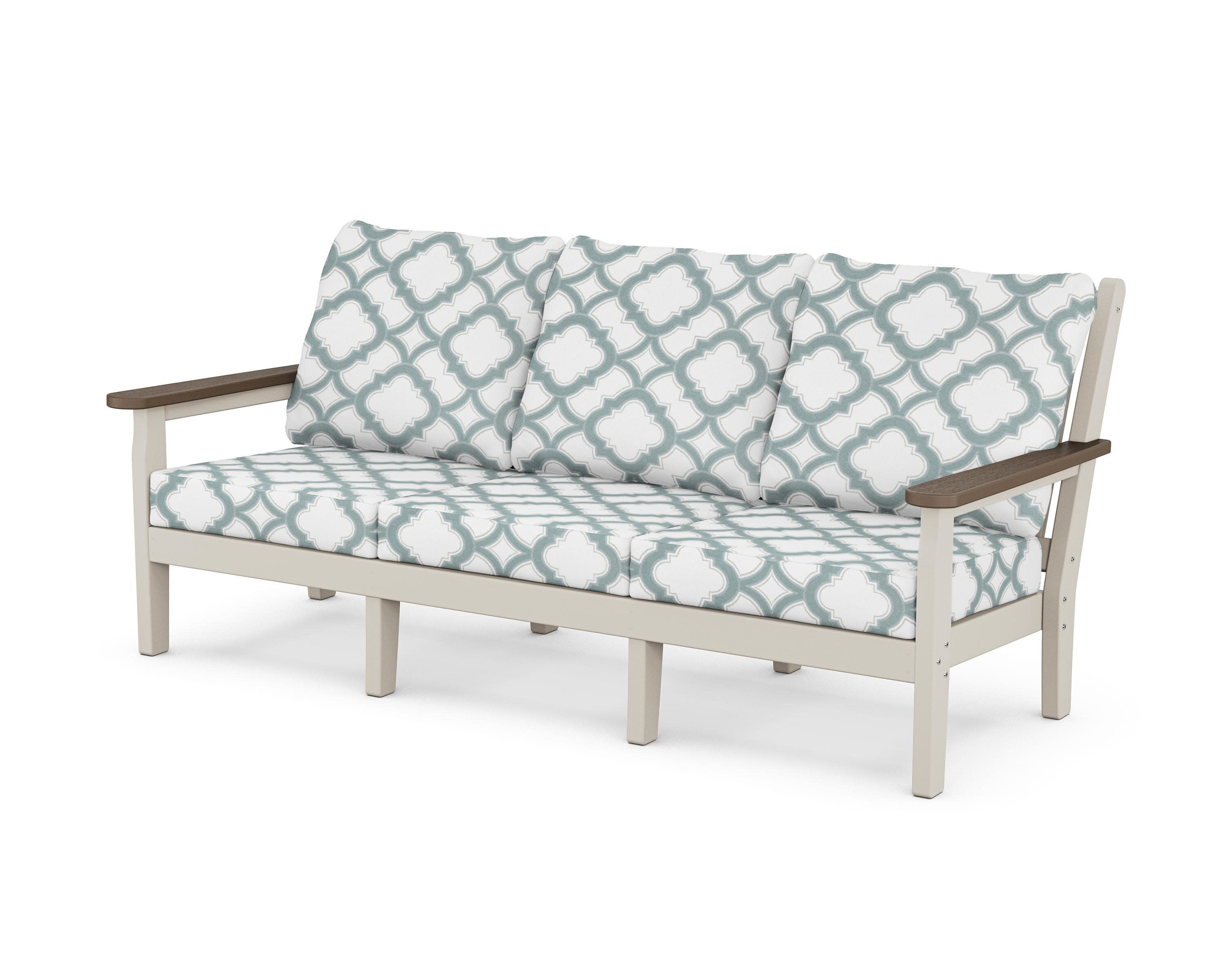 Chippendale Deep Seating Sofa in Sand / Kona / Trellis Glacier Spa